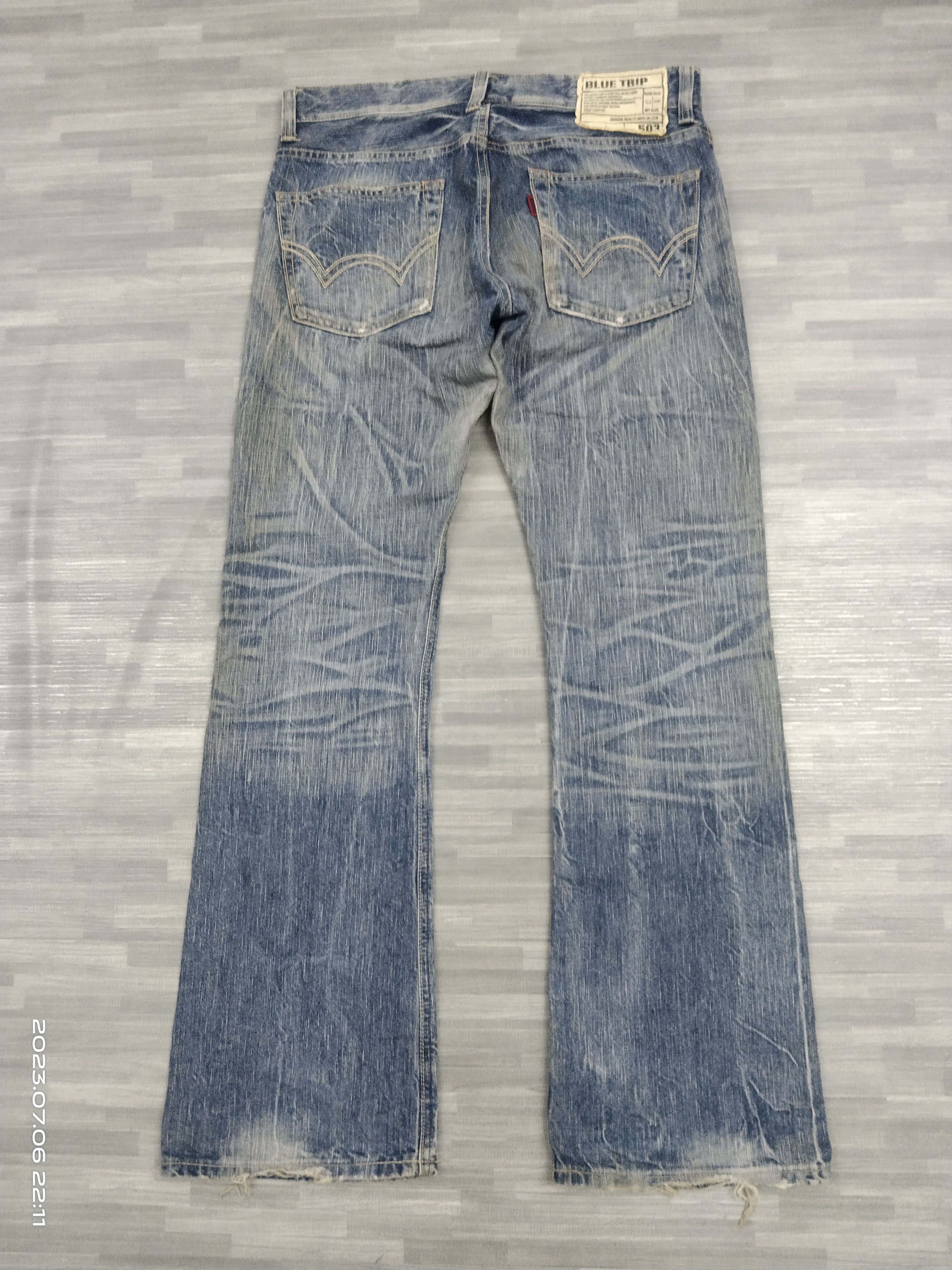 Edwin FLARE SICK BLUE TRIP🇯🇵DENIM PANTS Size US 33 - 3 Thumbnail