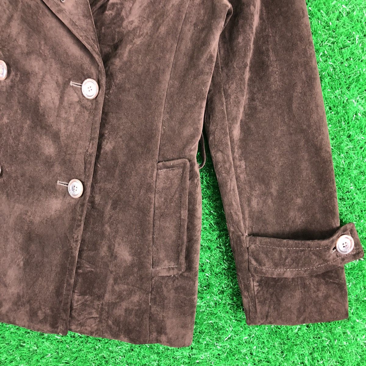 Yohji Yamamoto Vintage INÉD Velvet Pea Coat for Women by Yohji Yamamoto Size XS / US 0-2 / IT 36-38 - 3 Thumbnail