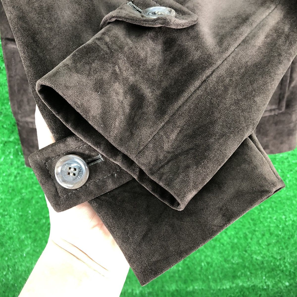 Yohji Yamamoto Vintage INÉD Velvet Pea Coat for Women by Yohji Yamamoto Size XS / US 0-2 / IT 36-38 - 9 Thumbnail