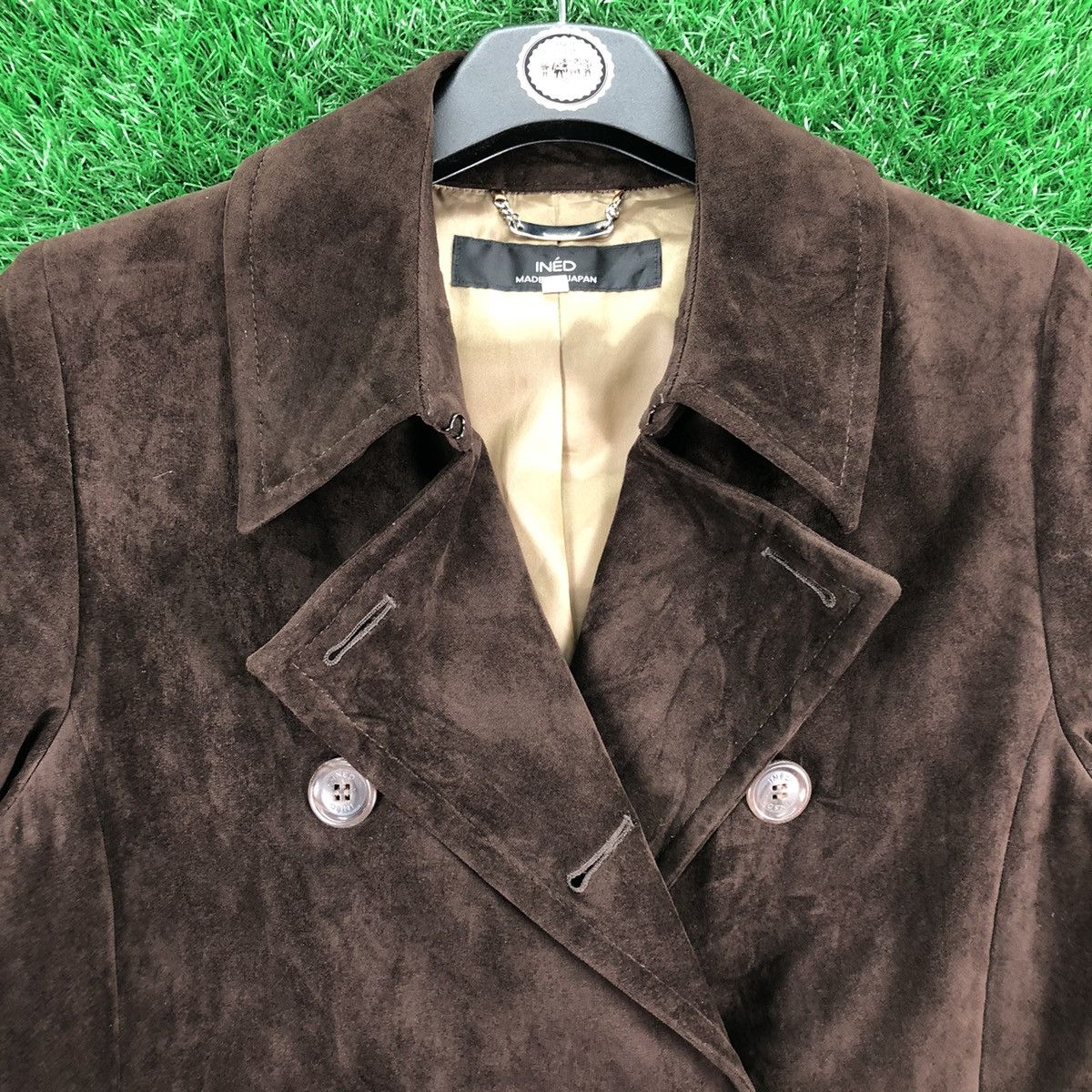 Yohji Yamamoto Vintage INÉD Velvet Pea Coat for Women by Yohji Yamamoto Size XS / US 0-2 / IT 36-38 - 7 Thumbnail