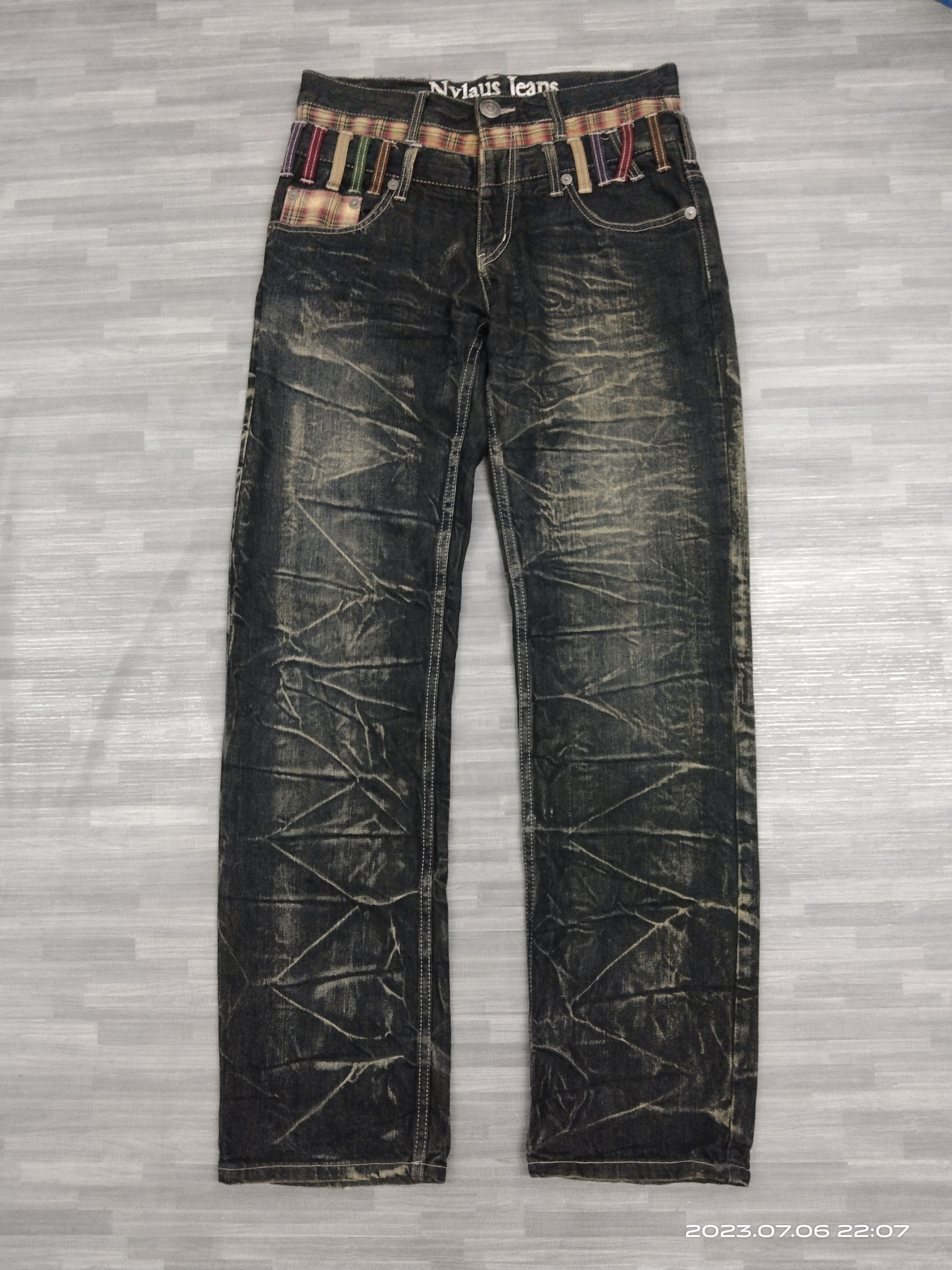 Japanese Brand SICK RUSTY DOUBLE WAIST NYLAUS DENIM PANTS Size US 31 - 2 Thumbnail