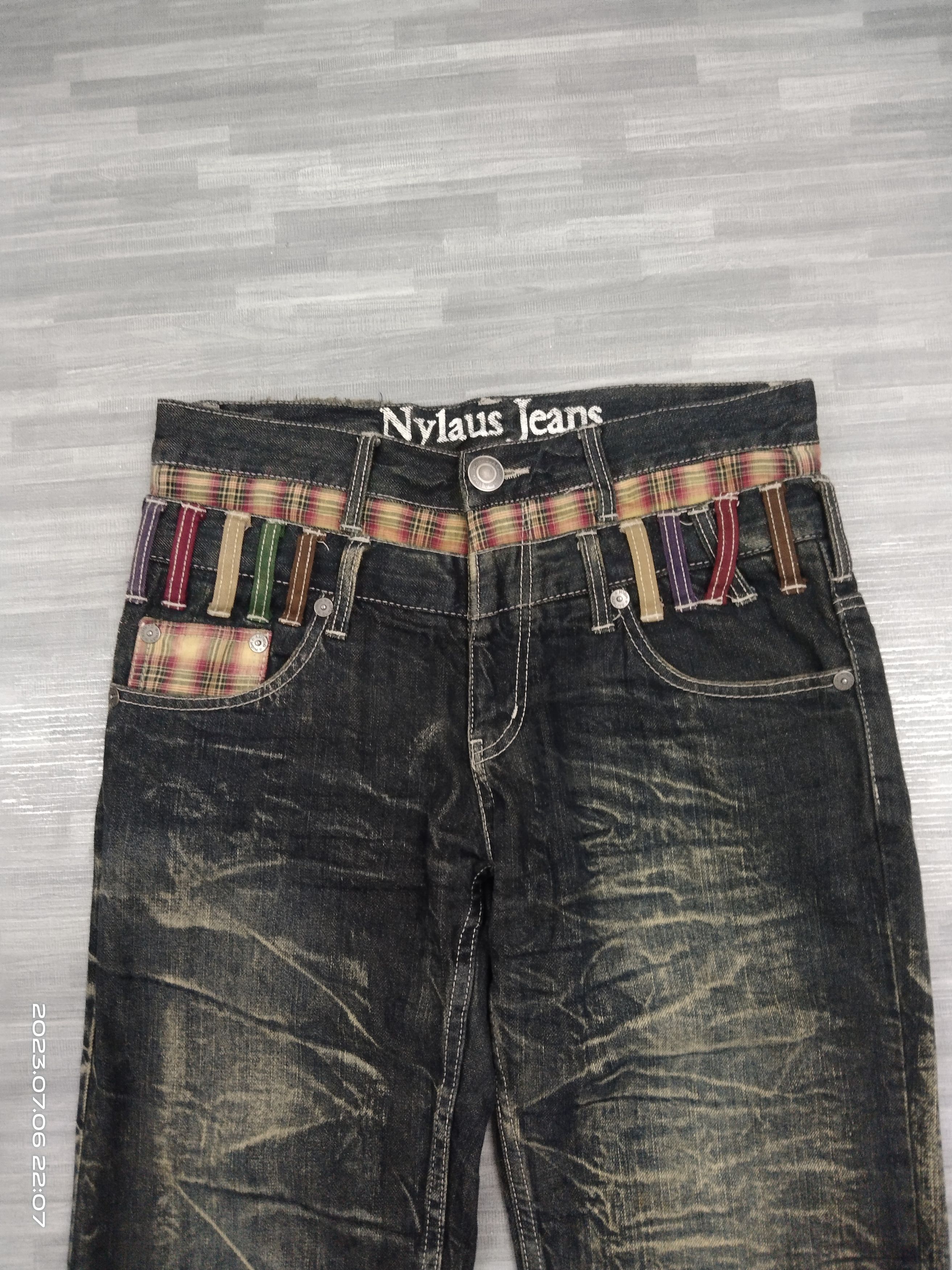 Japanese Brand SICK RUSTY DOUBLE WAIST NYLAUS DENIM PANTS Size US 31 - 4 Thumbnail