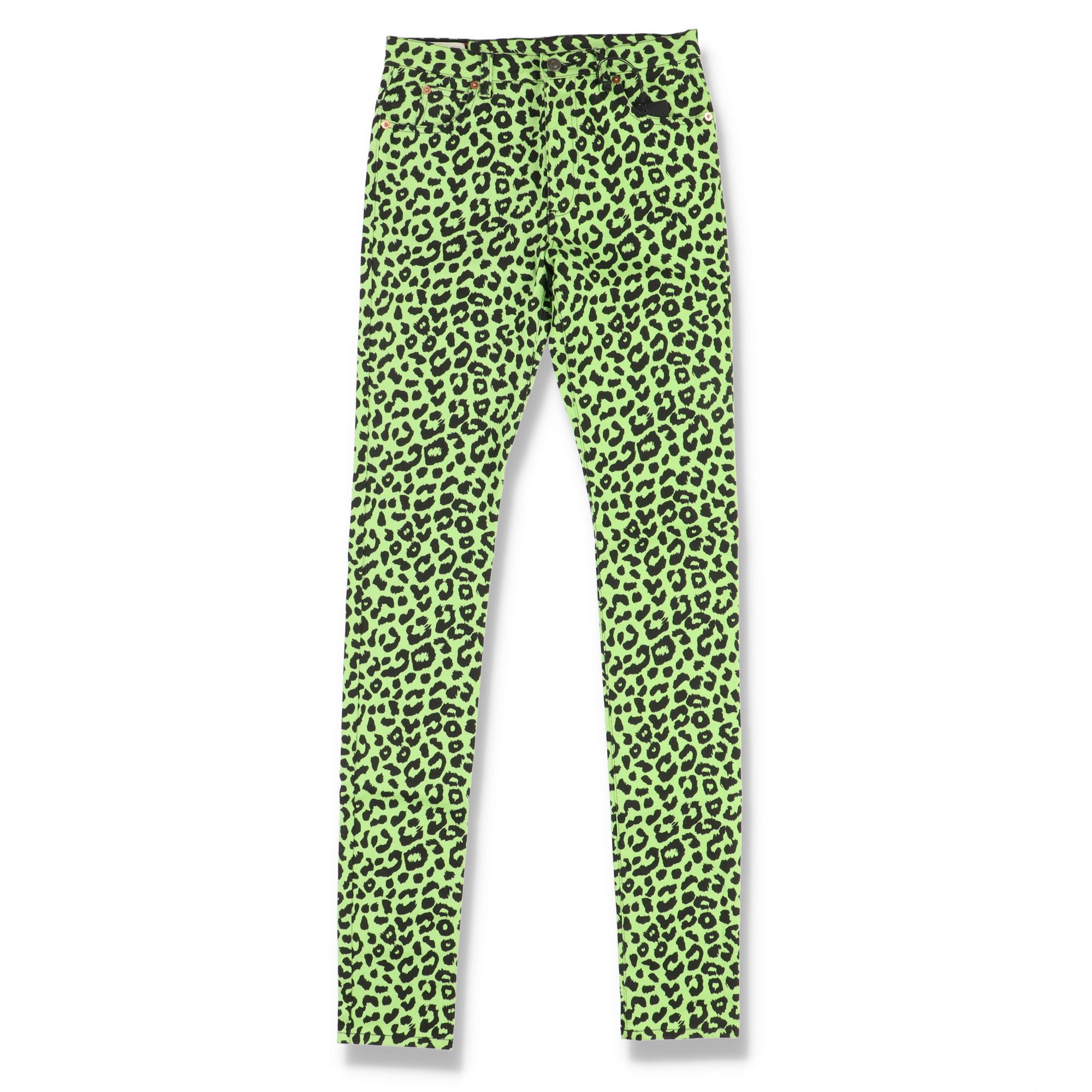 Green Leopard Print Stretch Skinny Jeans
