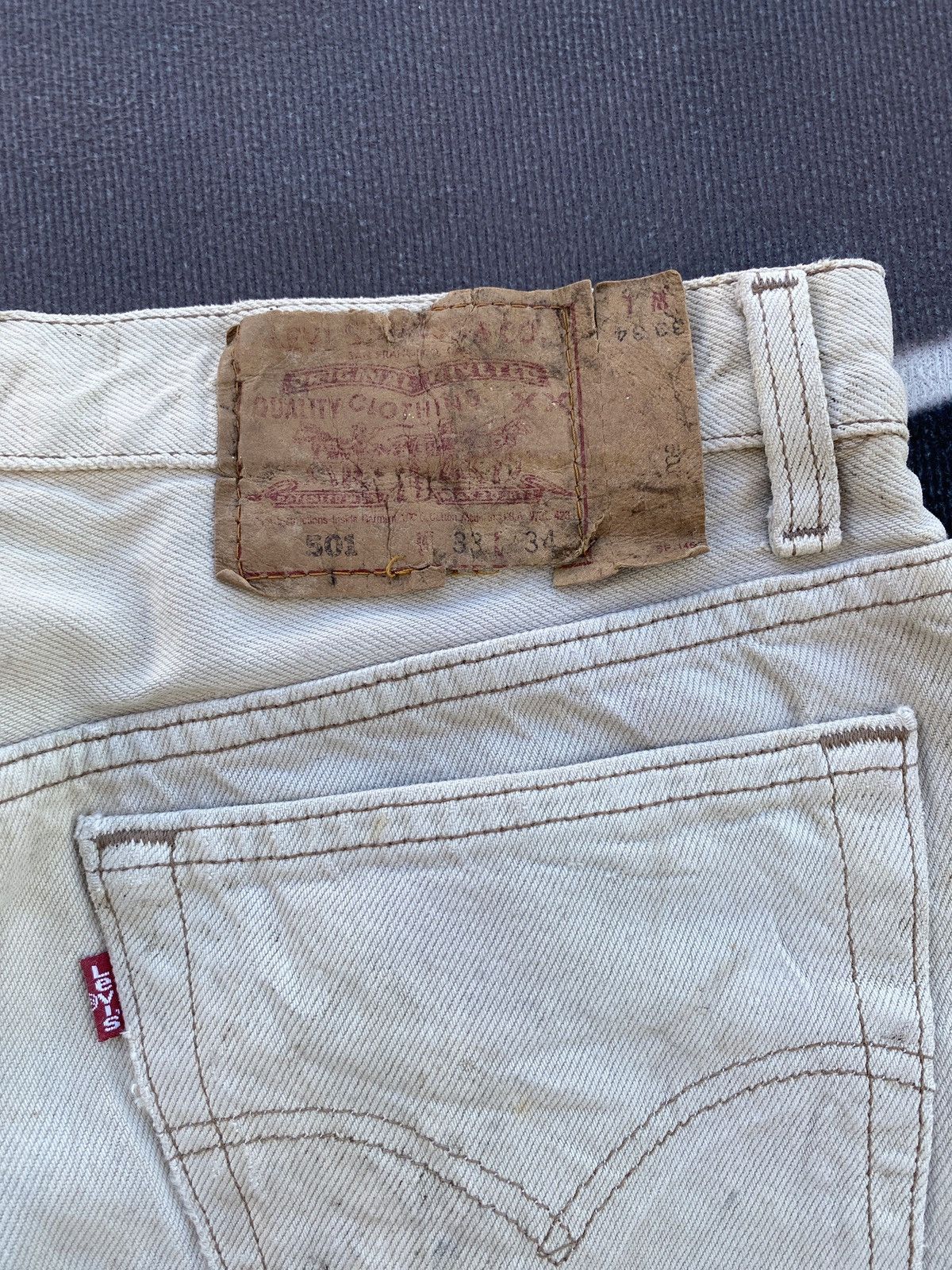 Jean × Levi's × Vintage 90s VINTAGE LEVIS 501 DISTRESSED JEANS-J376 Size US 33 - 14 Thumbnail