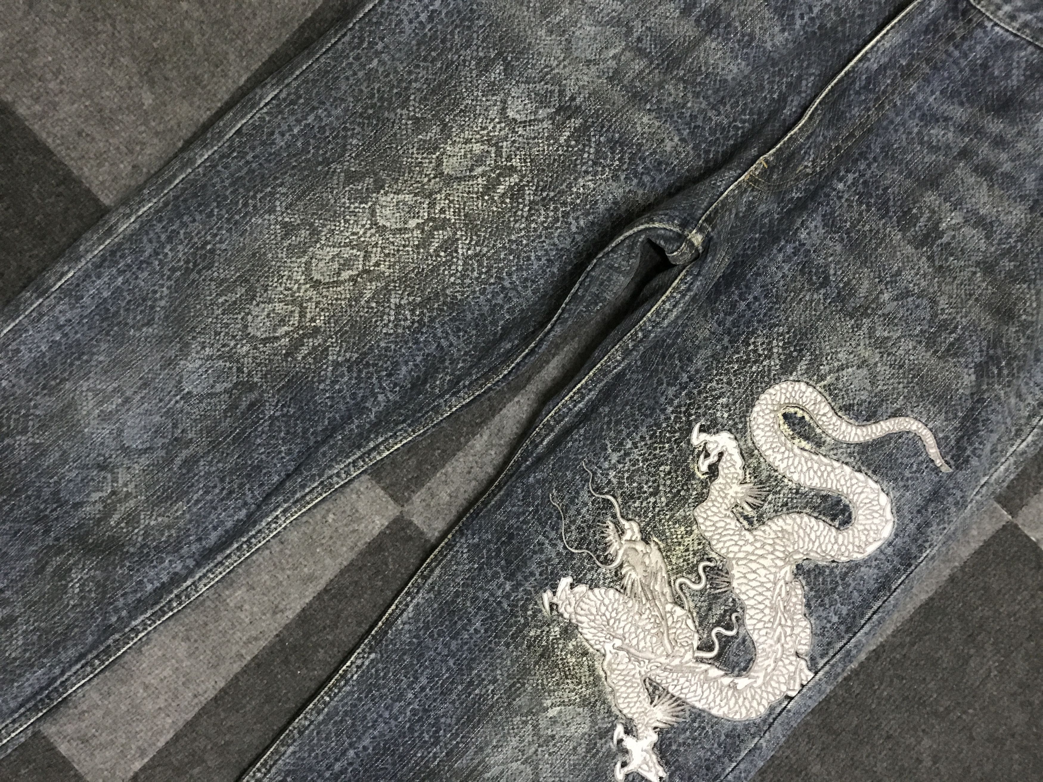 Japanese Brand D121 KARAKURU TAMASHI Phyton All Print Dragon Jeans Size US 34 / EU 50 - 6 Thumbnail