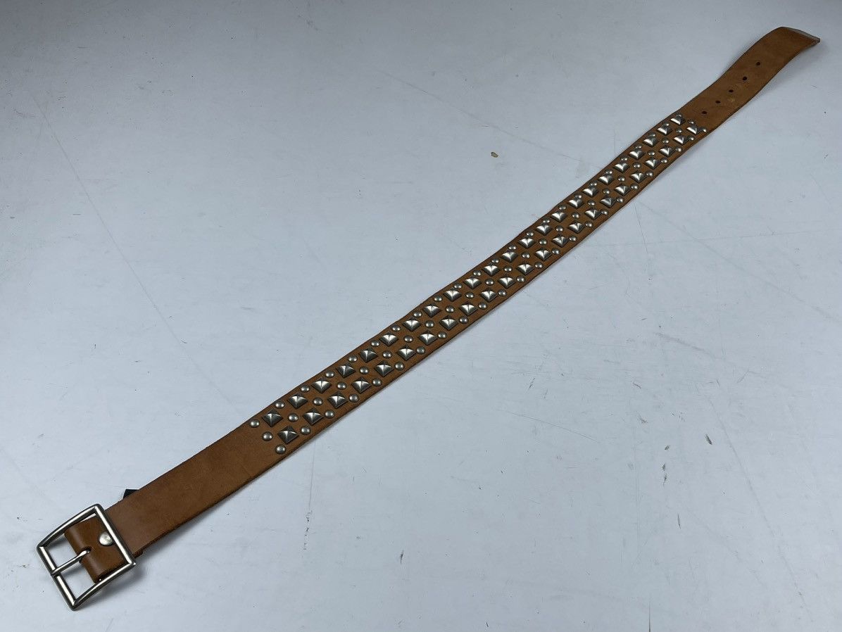 Genuine Leather spiked belt leather Size 32 - 2 Thumbnail