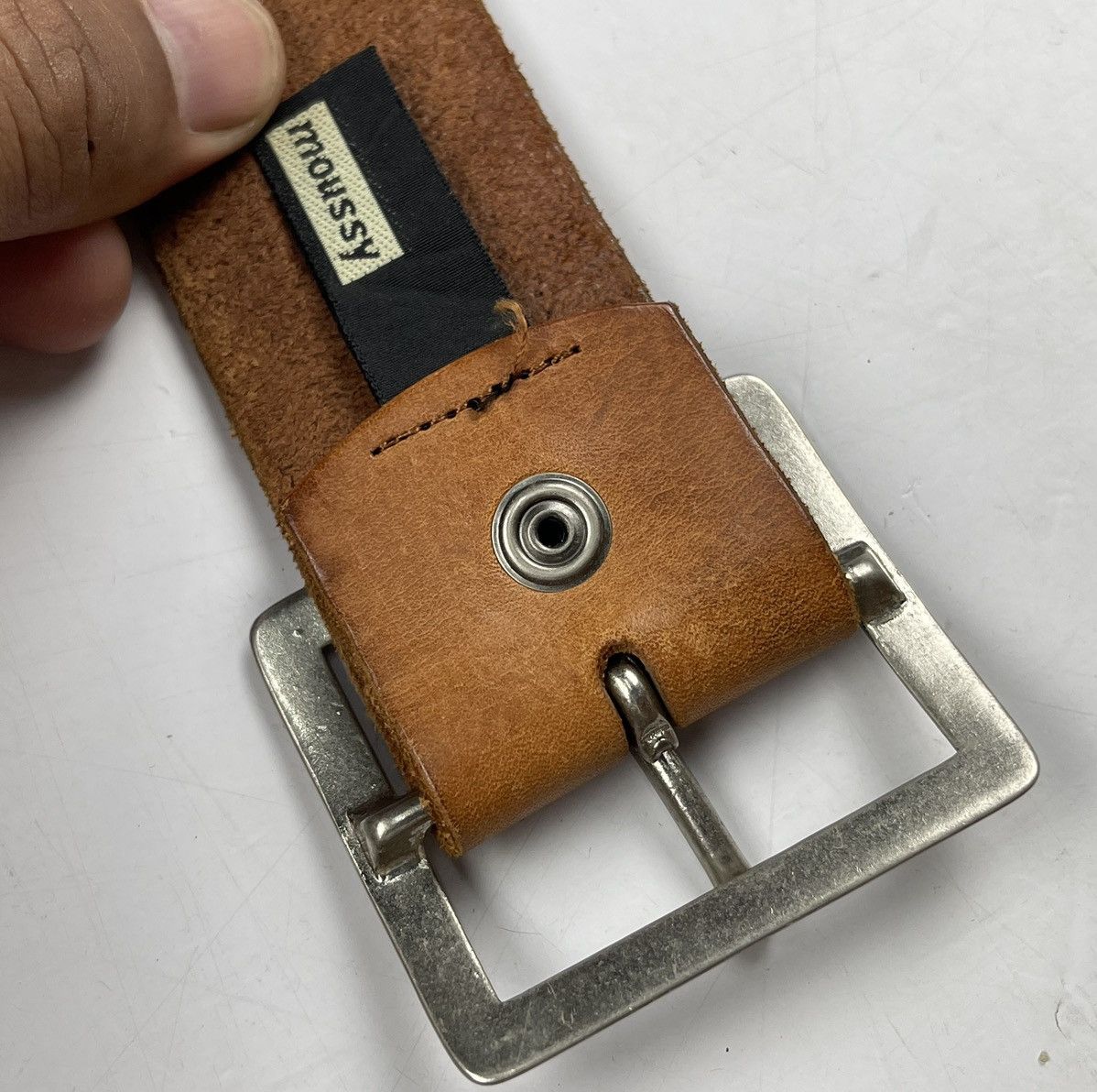 Genuine Leather spiked belt leather Size 32 - 4 Thumbnail
