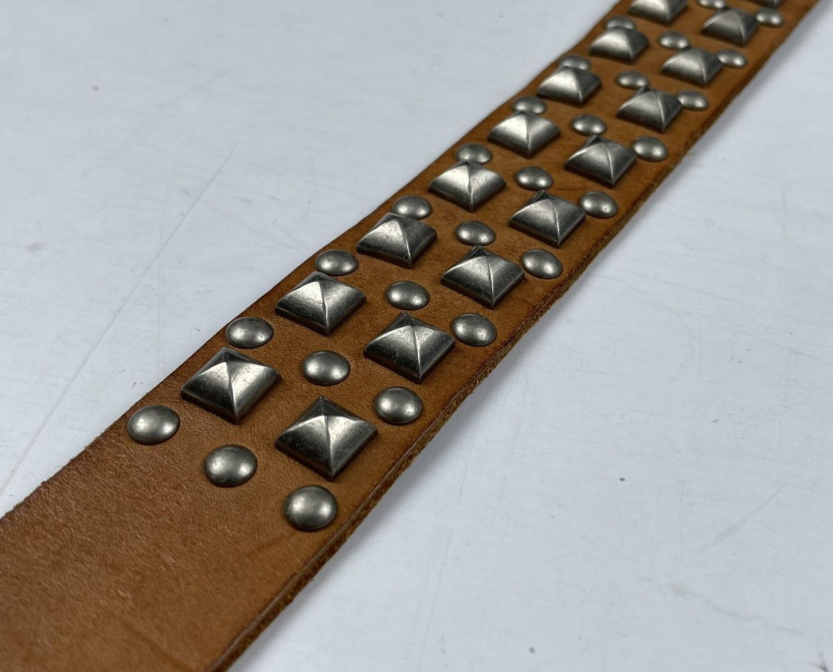 Genuine Leather spiked belt leather Size 32 - 6 Thumbnail