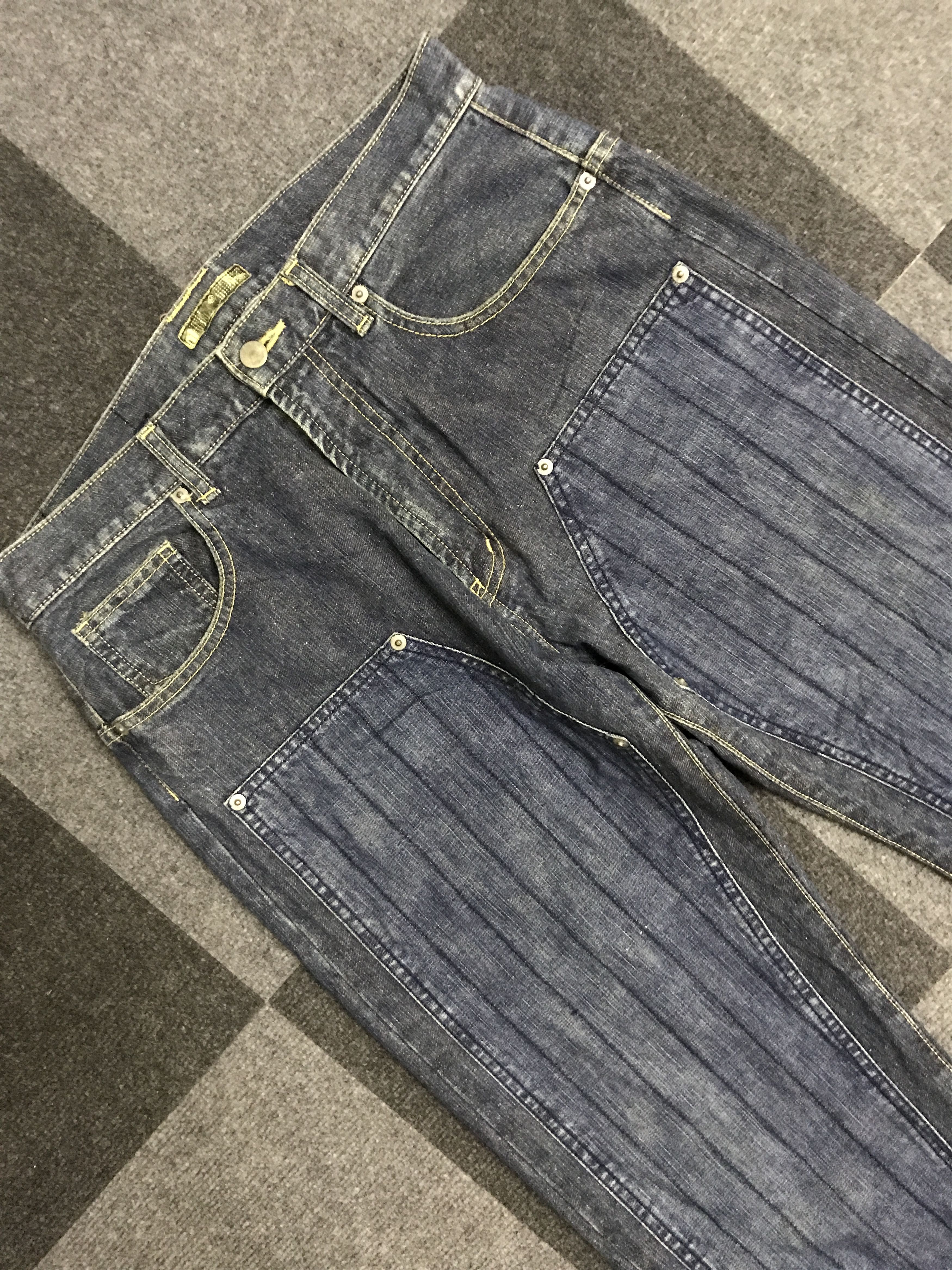 Japanese Brand D119 BAL Japan Two Tones Double Knee Jeans Size US 33 - 2 Thumbnail