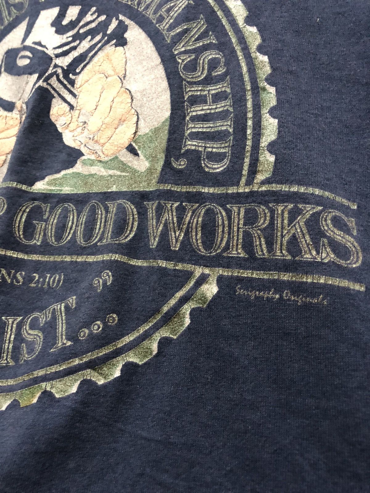 Vintage Vintage tees material 50/50 We Are His Workmanship Size US XL / EU 56 / 4 - 4 Thumbnail