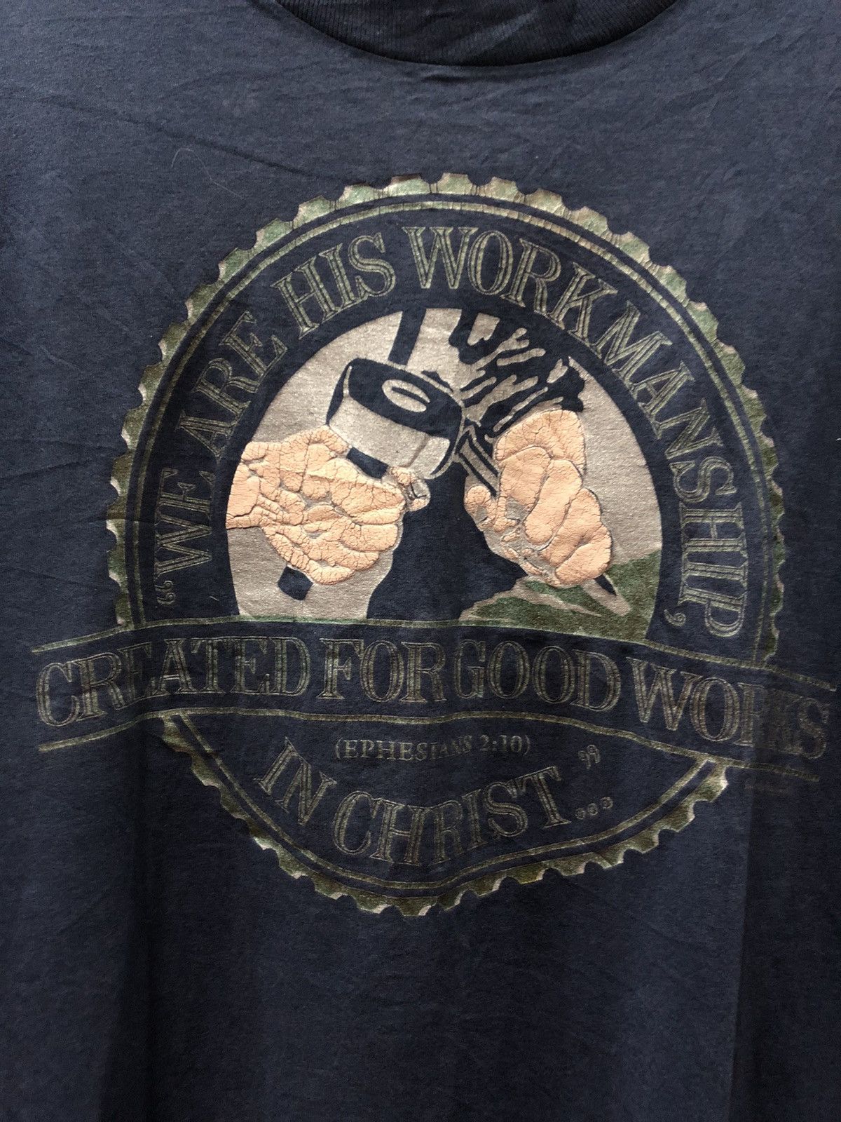 Vintage Vintage tees material 50/50 We Are His Workmanship Size US XL / EU 56 / 4 - 3 Thumbnail