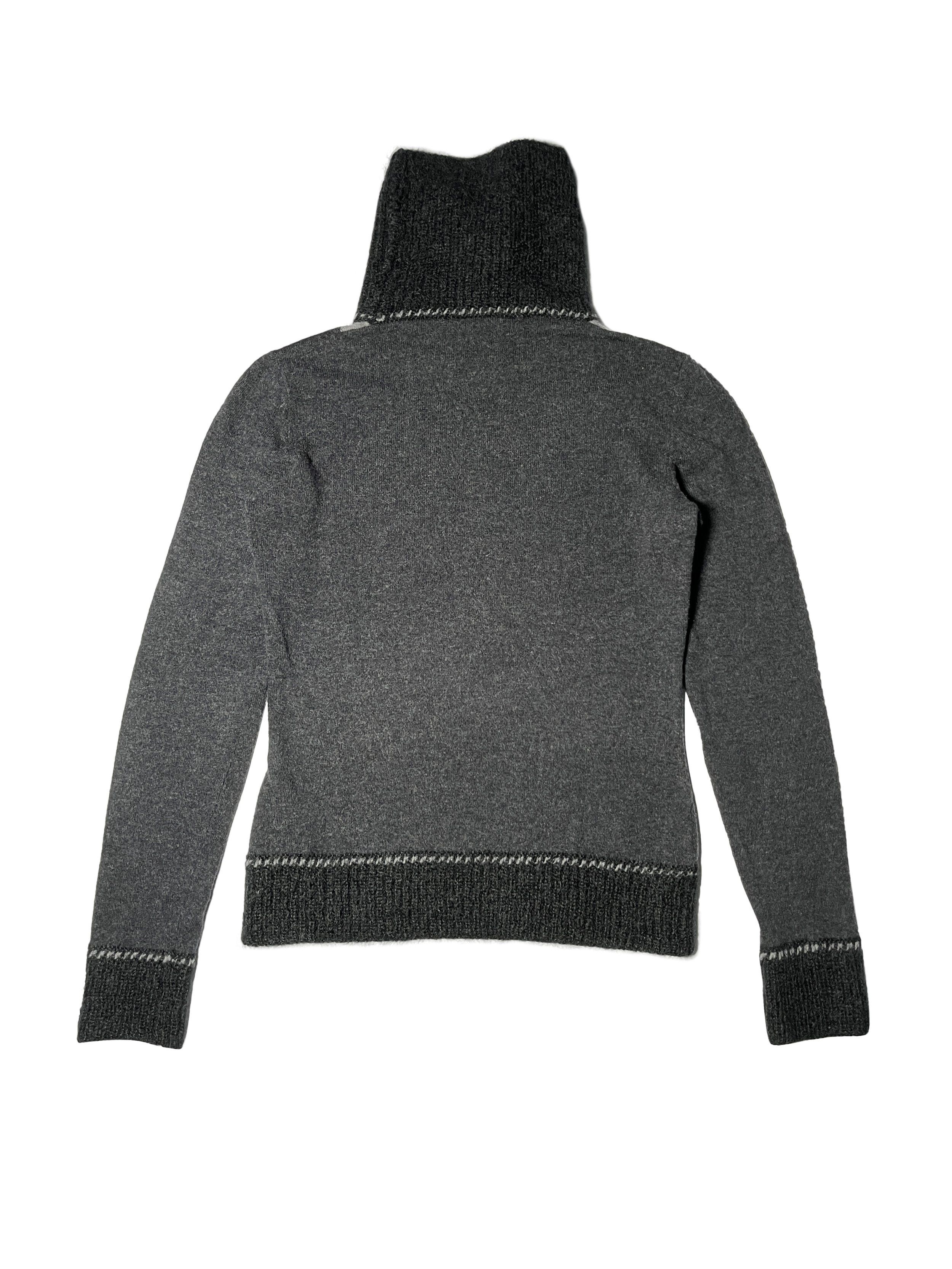 Prada ⚡️QUICK SALE⚡️2006 Prada Grey Argyle Knit Turtleneck Size S / US 4 / IT 40 - 2 Thumbnail