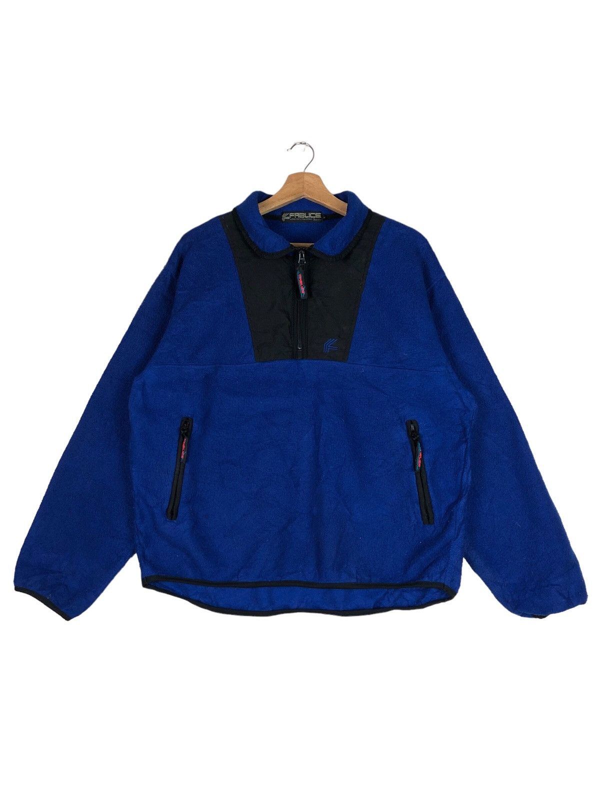 image of Vintage Fablice Skiwear Fleece Jacket in Blue, Men's (Size Large)