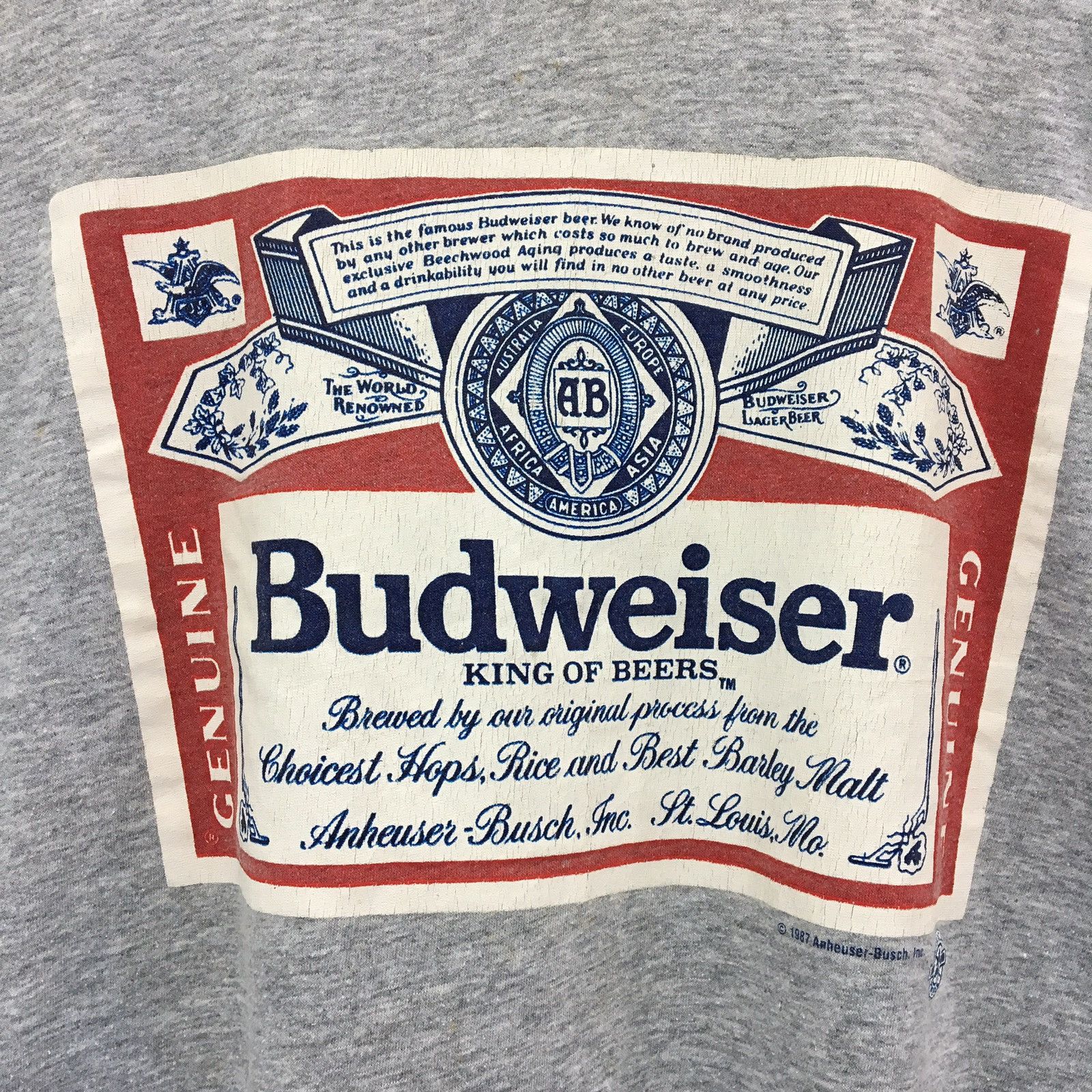 Budweiser × Vintage BUDWEISER Crewneck Vintage 80s Shirt Size US L / EU 52-54 / 3 - 5 Thumbnail