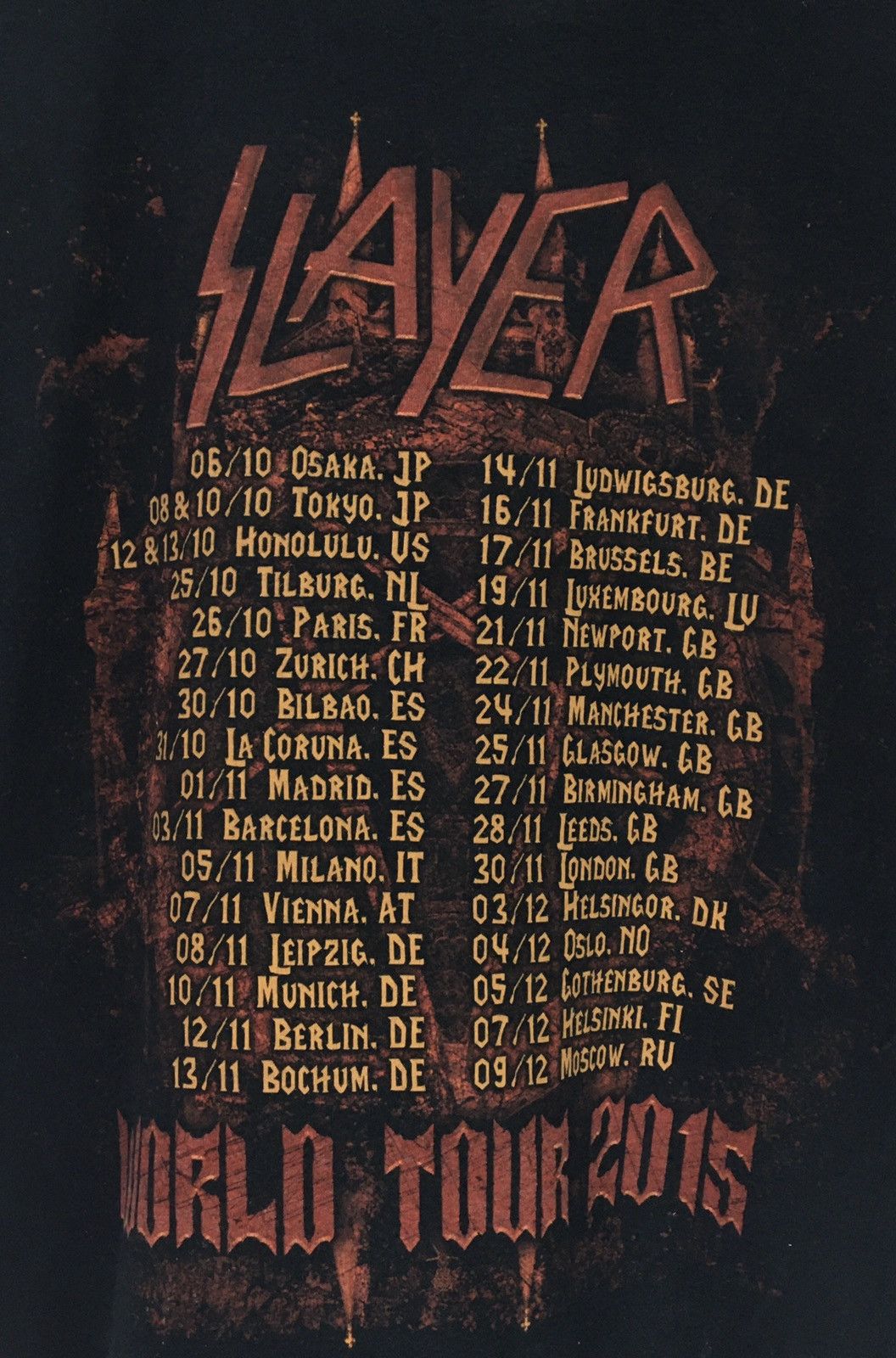 Band Tees × Gildan × Slayer SLAYER World Tour Crewneck Shirts Size US M / EU 48-50 / 2 - 8 Thumbnail