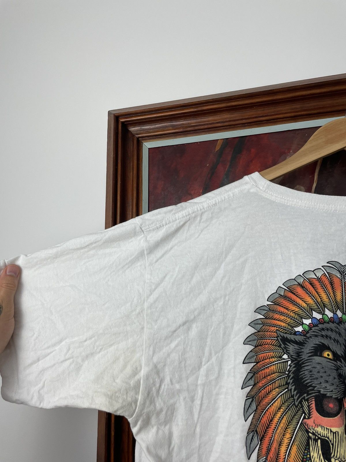 Vintage Powell Skateboards Skate Tee Skull Indian Logo Rare Hype Size US L / EU 52-54 / 3 - 5 Thumbnail