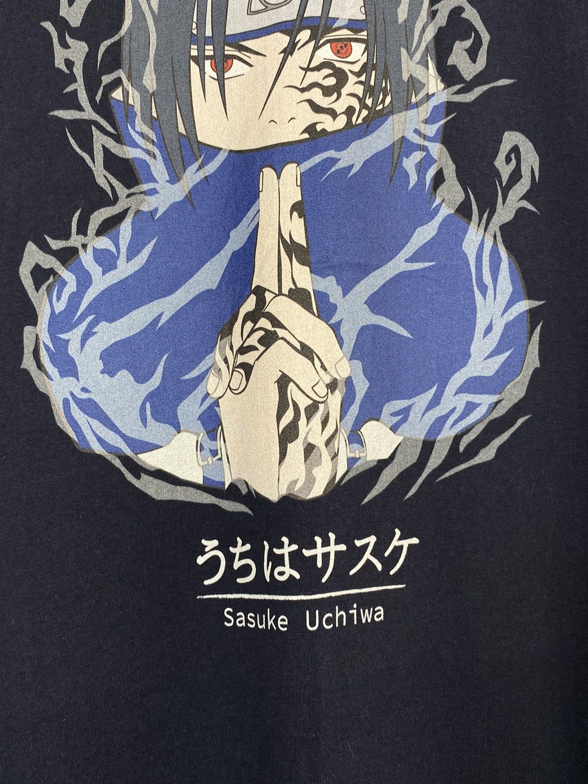 Anime 2002 Naruto Sasuke Uchiwa T-Shirt Size US L / EU 52-54 / 3 - 6 Thumbnail
