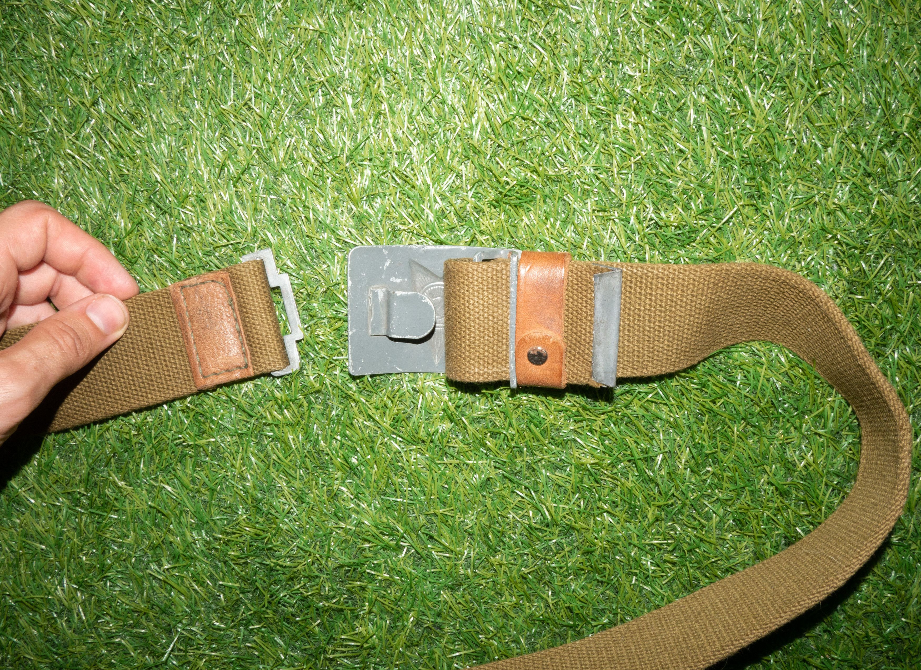 Vintage Vintage USSR Soviet Army Canvas Belt Metall Buckle Size ONE SIZE - 3 Thumbnail