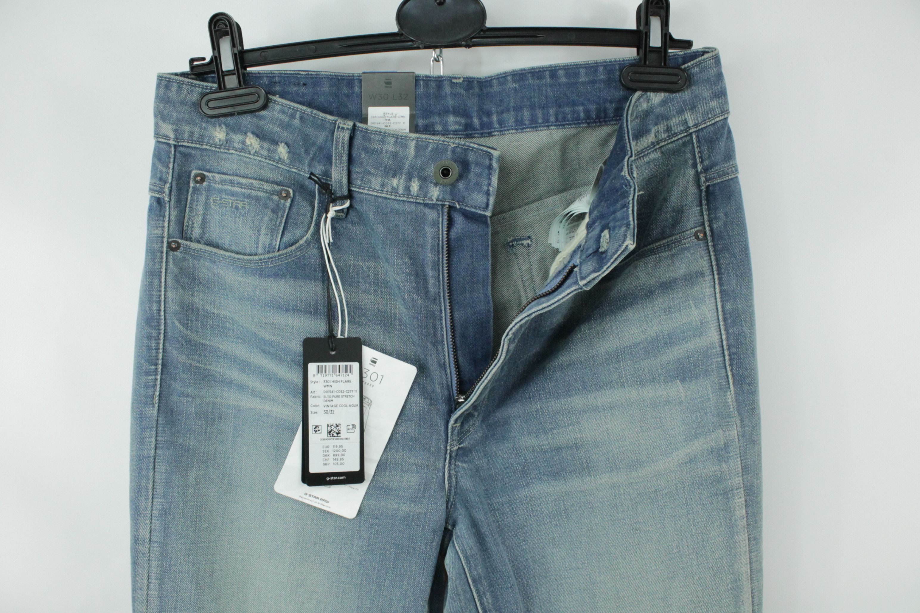 G-Star G-Star Raw 3301 High Flare Light blue Jeans WMNS Size 30" / US 8 / IT 44 - 7 Thumbnail