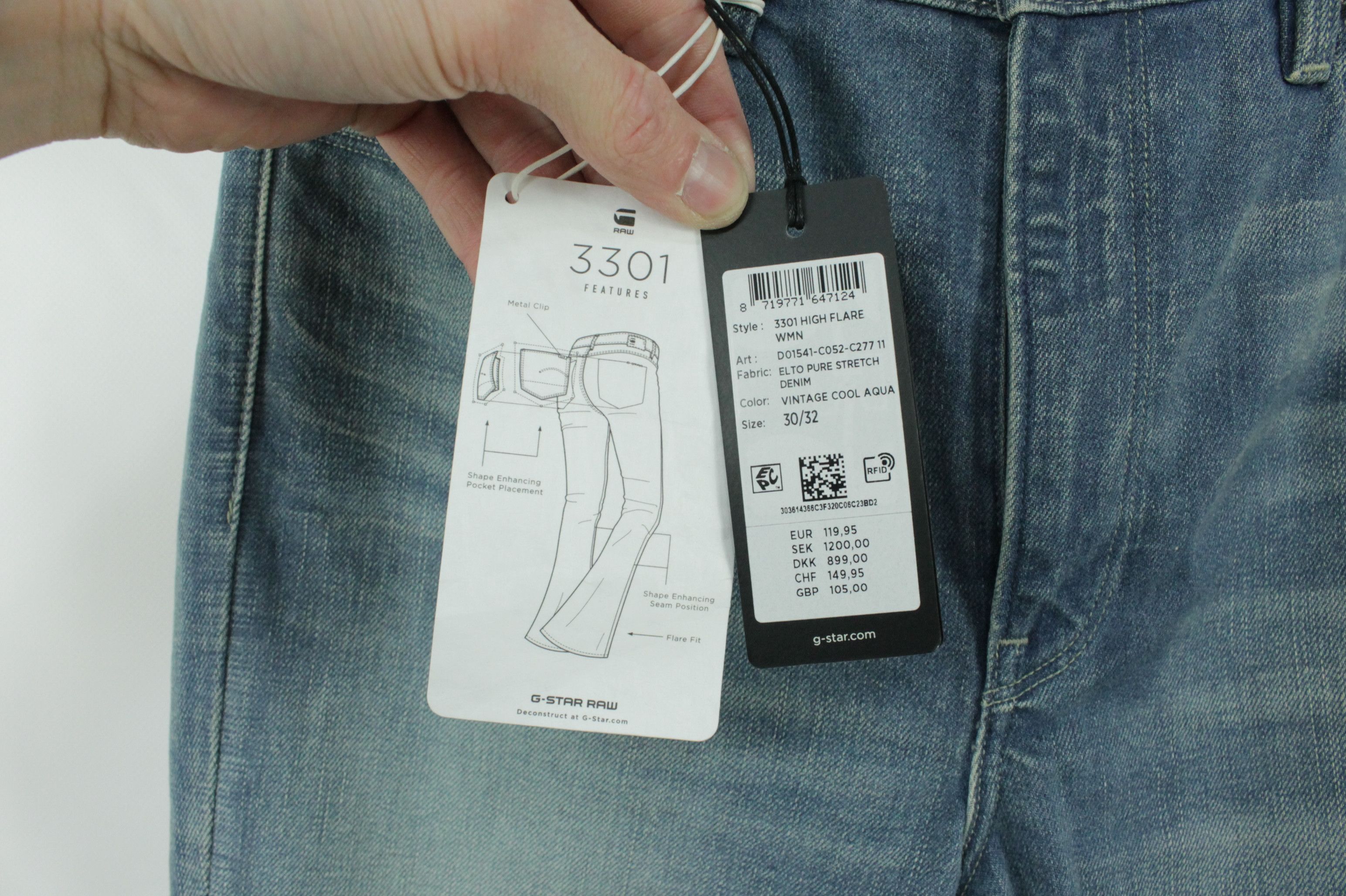 G-Star G-Star Raw 3301 High Flare Light blue Jeans WMNS Size 30" / US 8 / IT 44 - 6 Thumbnail