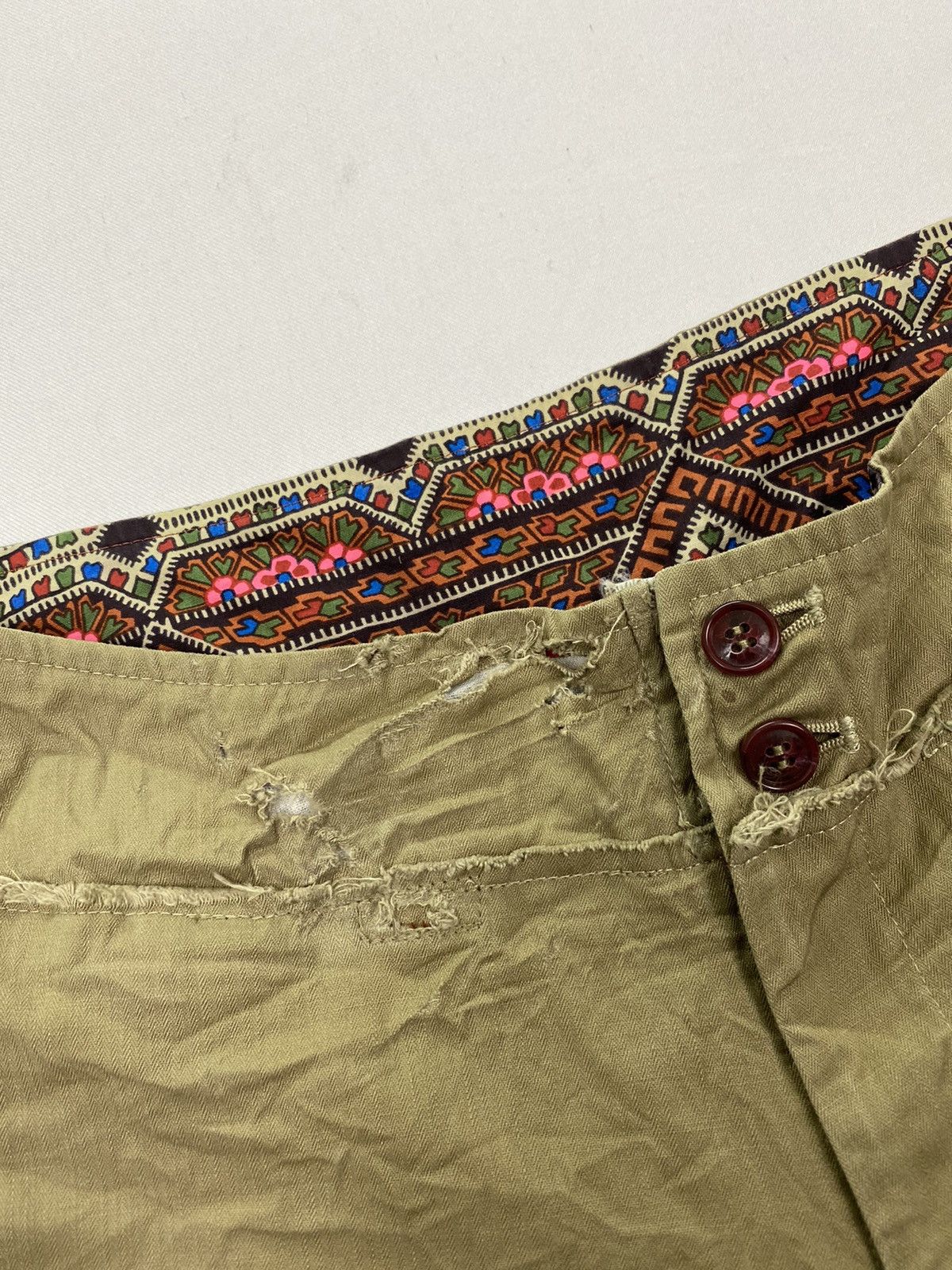Issey Miyake I.S. Issey Miyake Sunao Kuwahara Destroyed Capri Pant Size US 30 / EU 46 - 21 Thumbnail