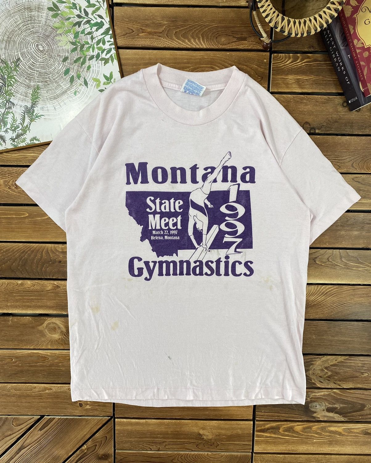 Hanes × Vintage Vintage Montana Gymnastics 1997 hanes 50/50 size M Size US M / EU 48-50 / 2 - 2 Thumbnail