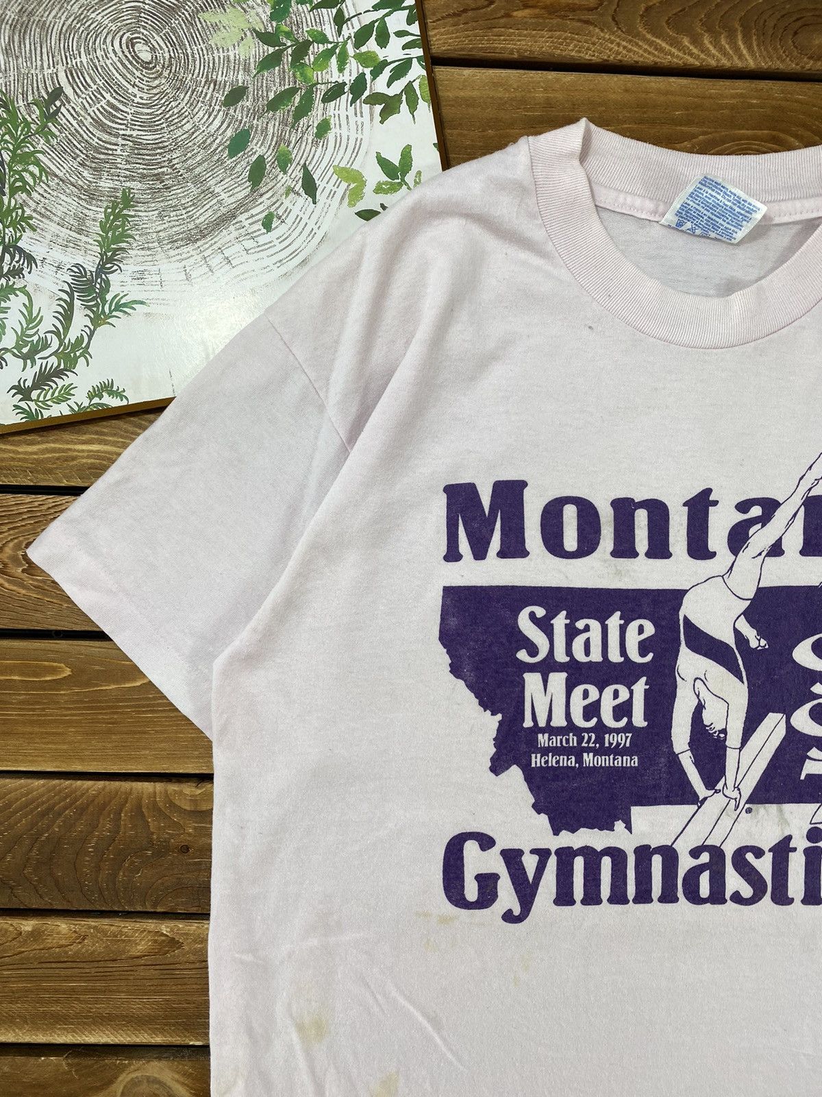 Hanes × Vintage Vintage Montana Gymnastics 1997 hanes 50/50 size M Size US M / EU 48-50 / 2 - 6 Thumbnail