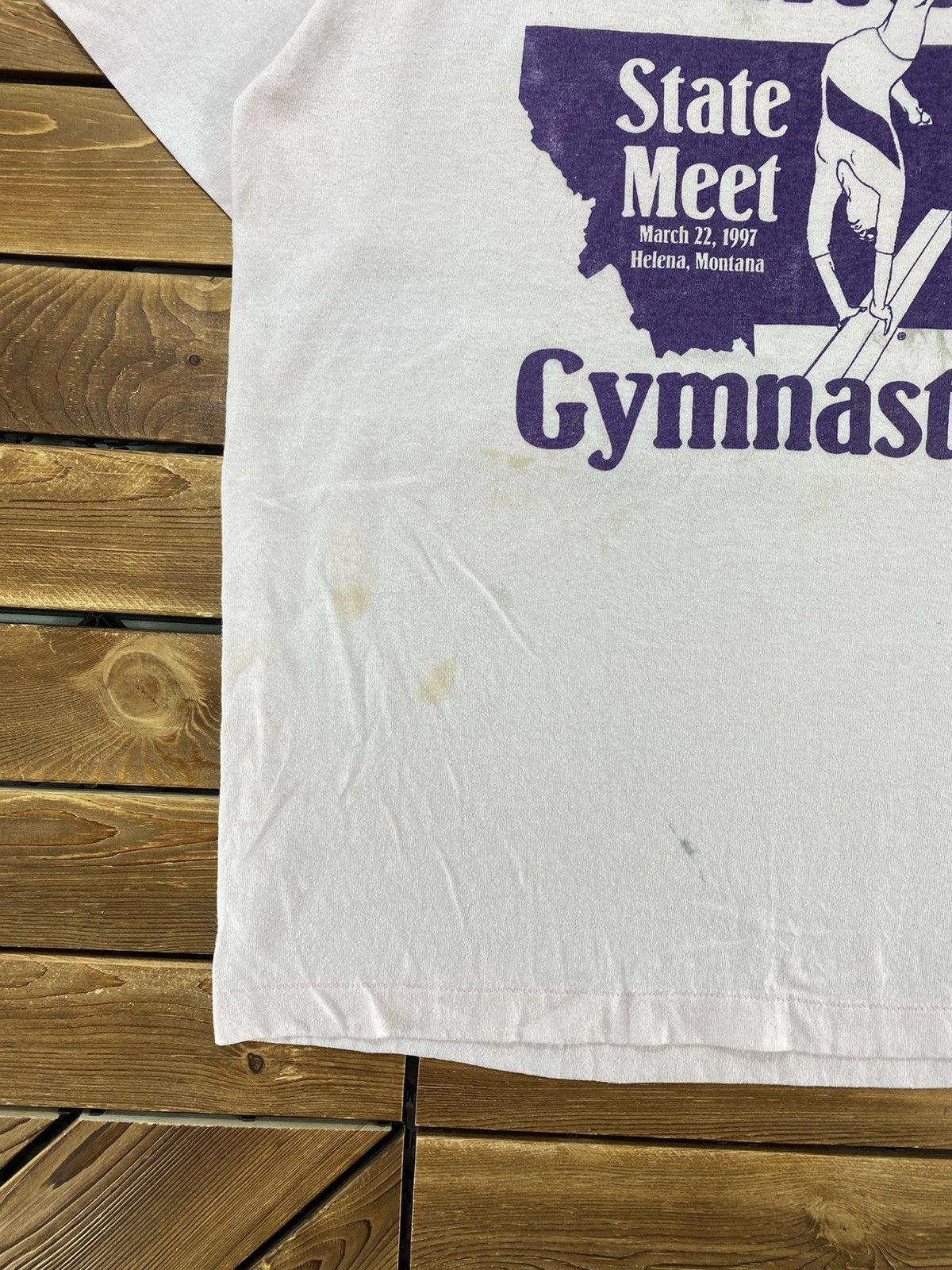 Hanes × Vintage Vintage Montana Gymnastics 1997 hanes 50/50 size M Size US M / EU 48-50 / 2 - 4 Thumbnail