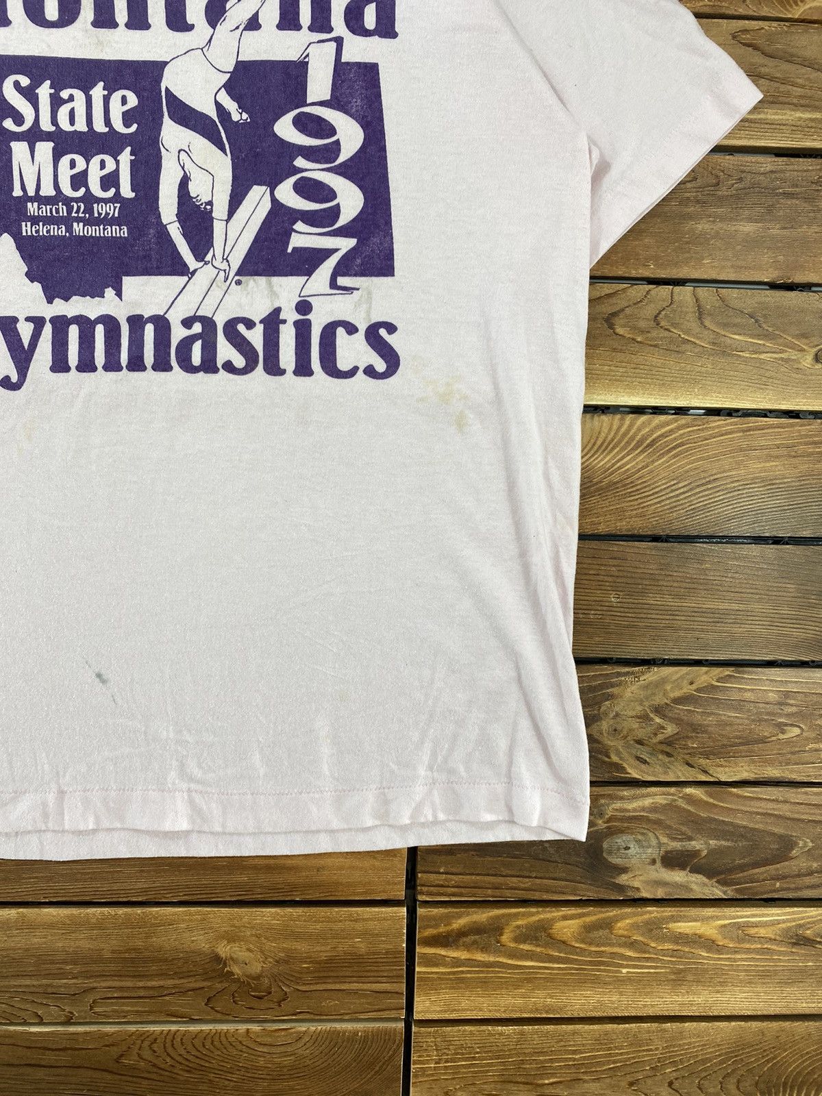 Hanes × Vintage Vintage Montana Gymnastics 1997 hanes 50/50 size M Size US M / EU 48-50 / 2 - 3 Thumbnail