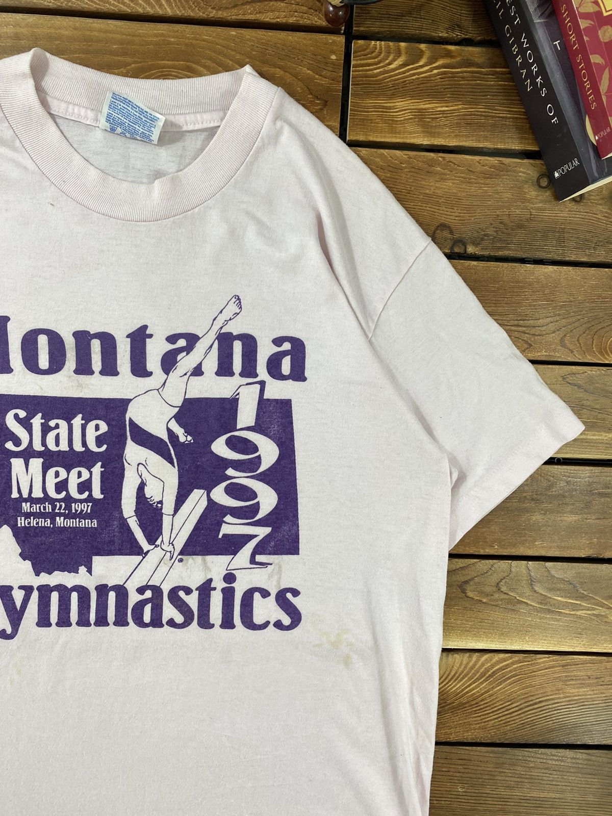 Hanes × Vintage Vintage Montana Gymnastics 1997 hanes 50/50 size M Size US M / EU 48-50 / 2 - 5 Thumbnail