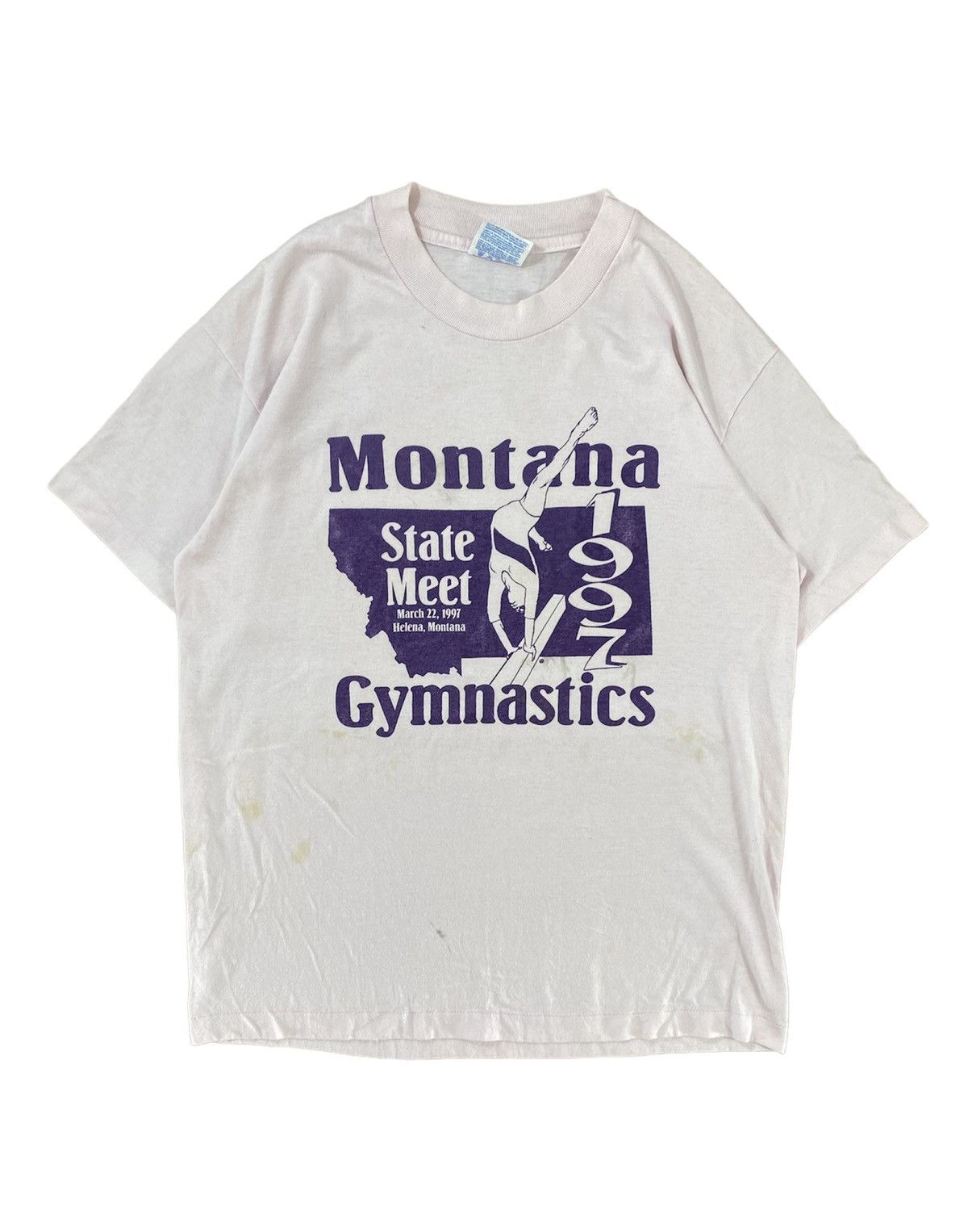 Hanes × Vintage Vintage Montana Gymnastics 1997 hanes 50/50 size M Size US M / EU 48-50 / 2 - 1 Thumbnail