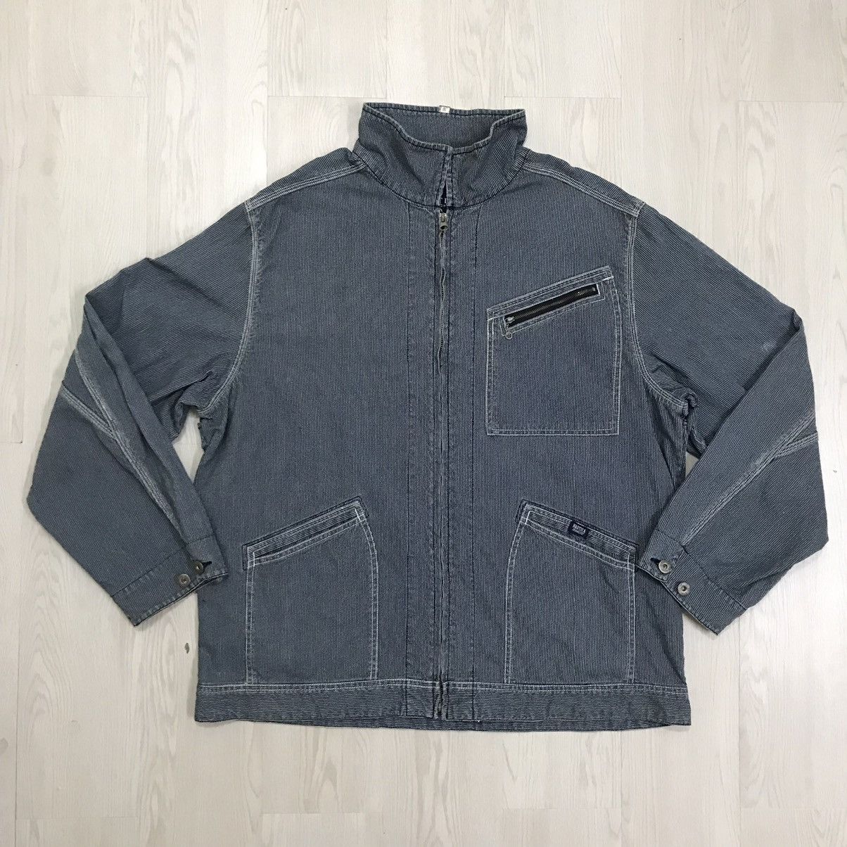 Japanese Brand × Nautica × Vintage 💥RARE💥 Vintage 90s Nautica Denim Jacket Hikory Stripe Size US XL / EU 56 / 4 - 1 Thumbnail