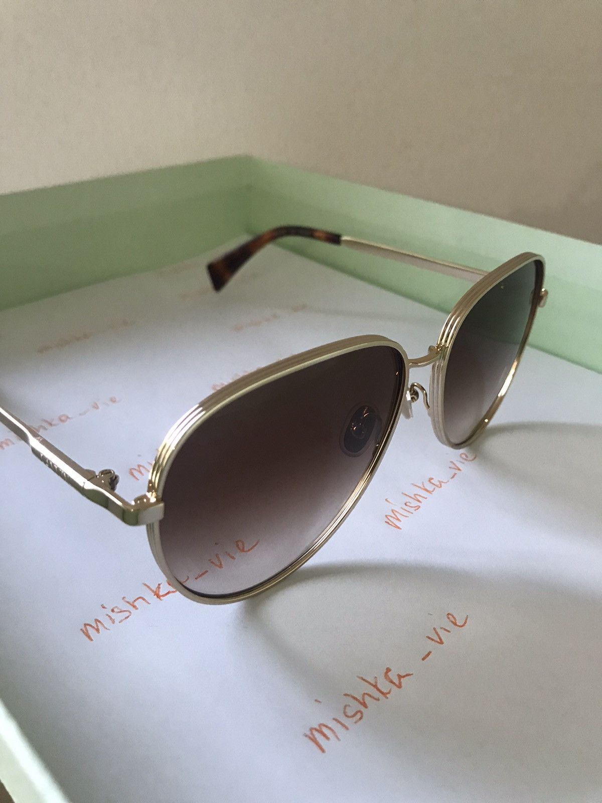 Lanvin LANVIN Round Azure Gold Sunglasses Size ONE SIZE - 5 Thumbnail
