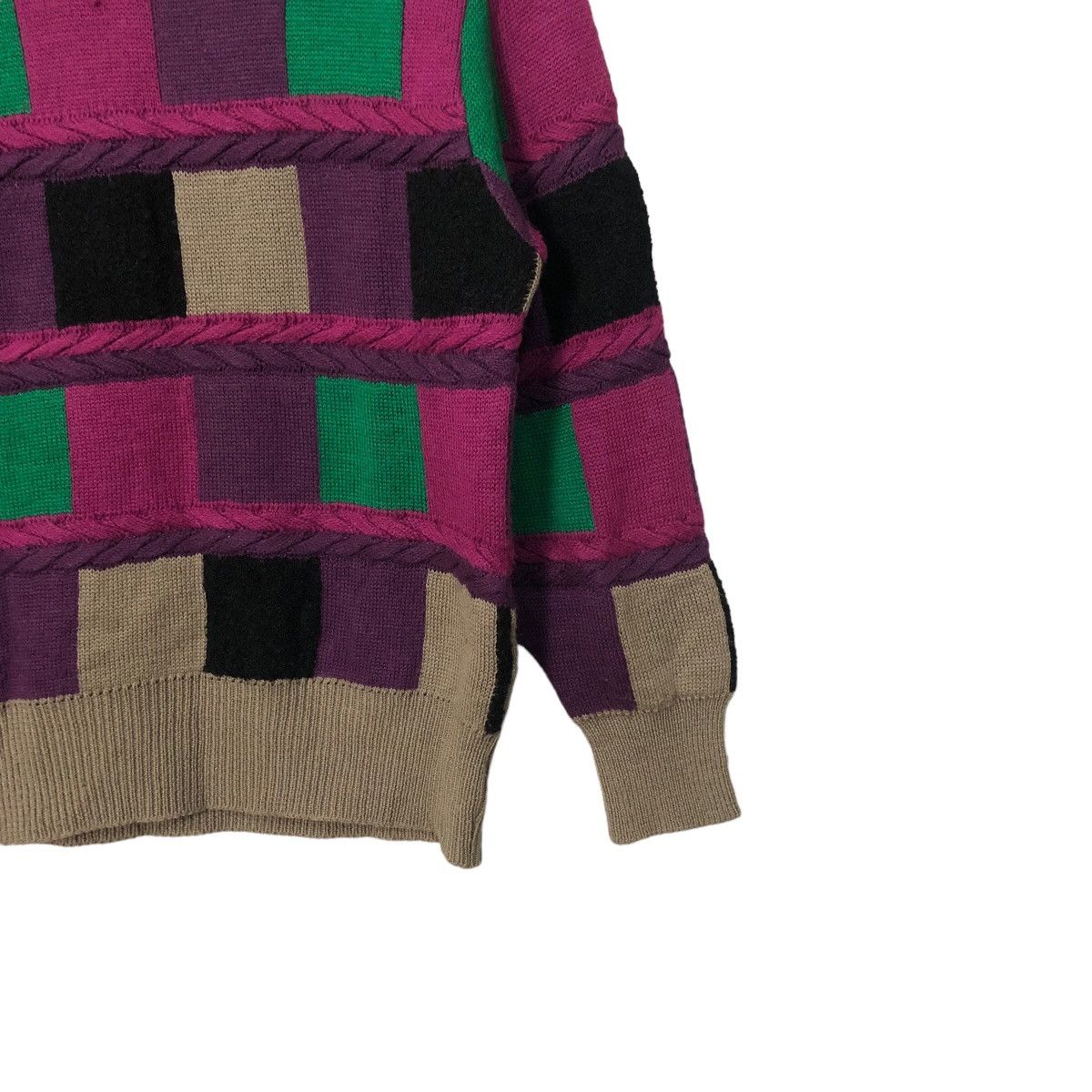Aran Isles Knitwear Vintage Knit Mark Crewneck Patchwork Style Knitwear Sweater Size S / US 4 / IT 40 - 2 Thumbnail