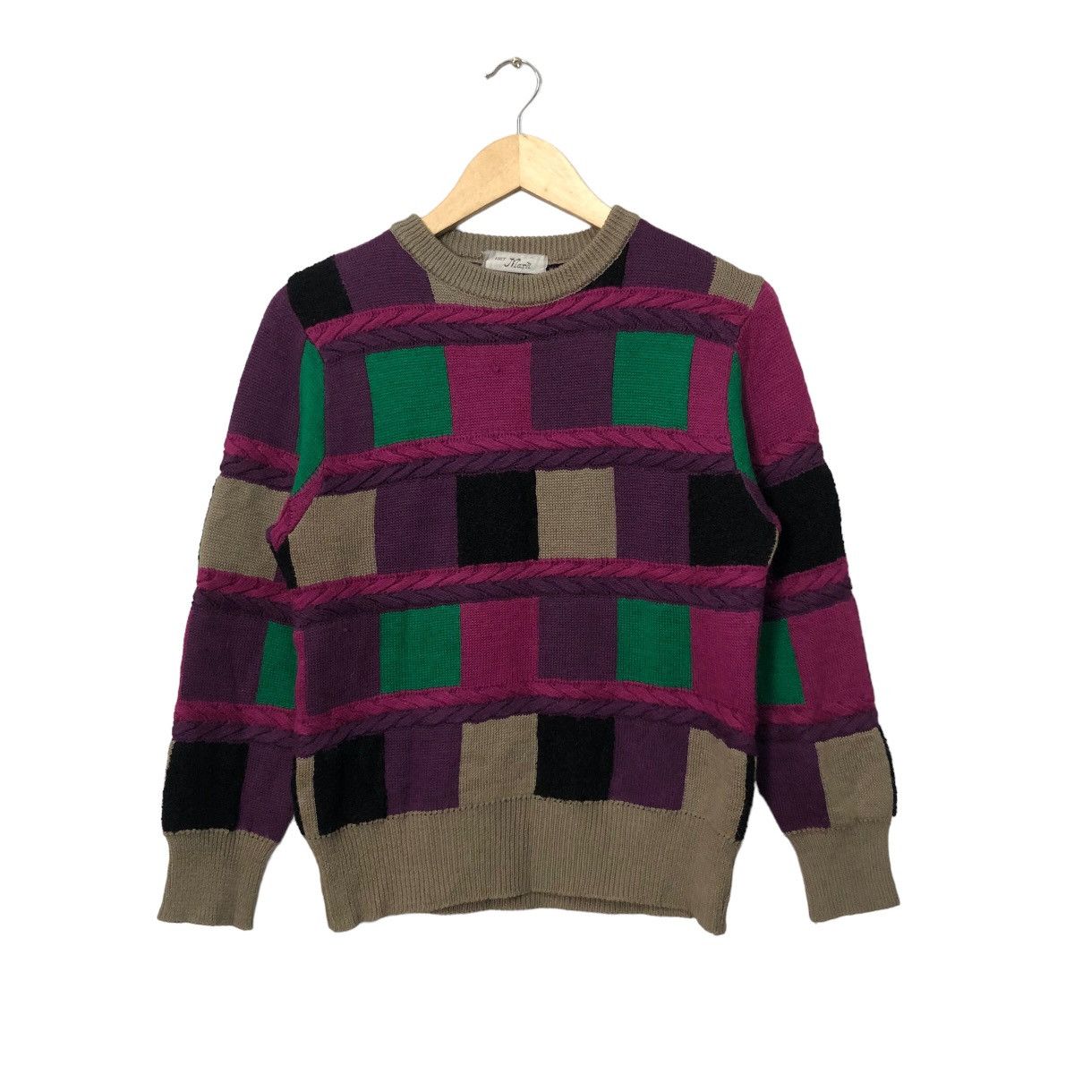 Aran Isles Knitwear Vintage Knit Mark Crewneck Patchwork Style Knitwear Sweater Size S / US 4 / IT 40 - 1 Thumbnail