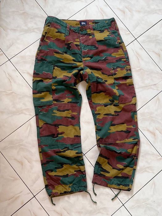 Stussy Vintage Stussy Military Camo Cargo logo pants 90's 00's