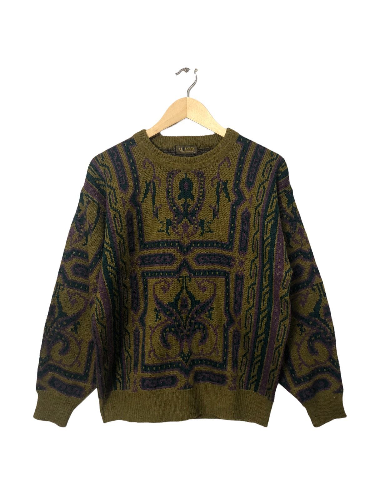 Homespun Knitwear Vintage Alfanson Crewneck Fullprint Knitwear Sweater Jumper Size US M / EU 48-50 / 2 - 1 Thumbnail