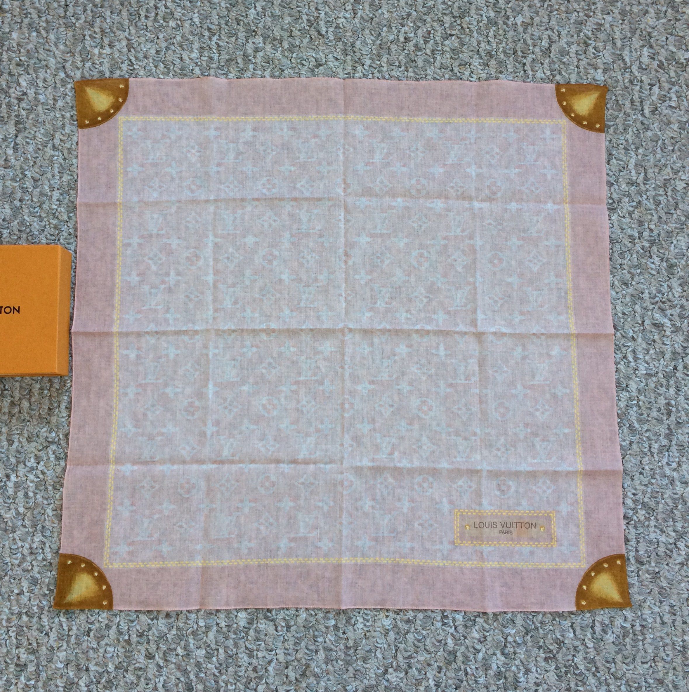 image of New S/s 2006 Louis Vuitton Denim Monogram Scarf in Pink, Men's