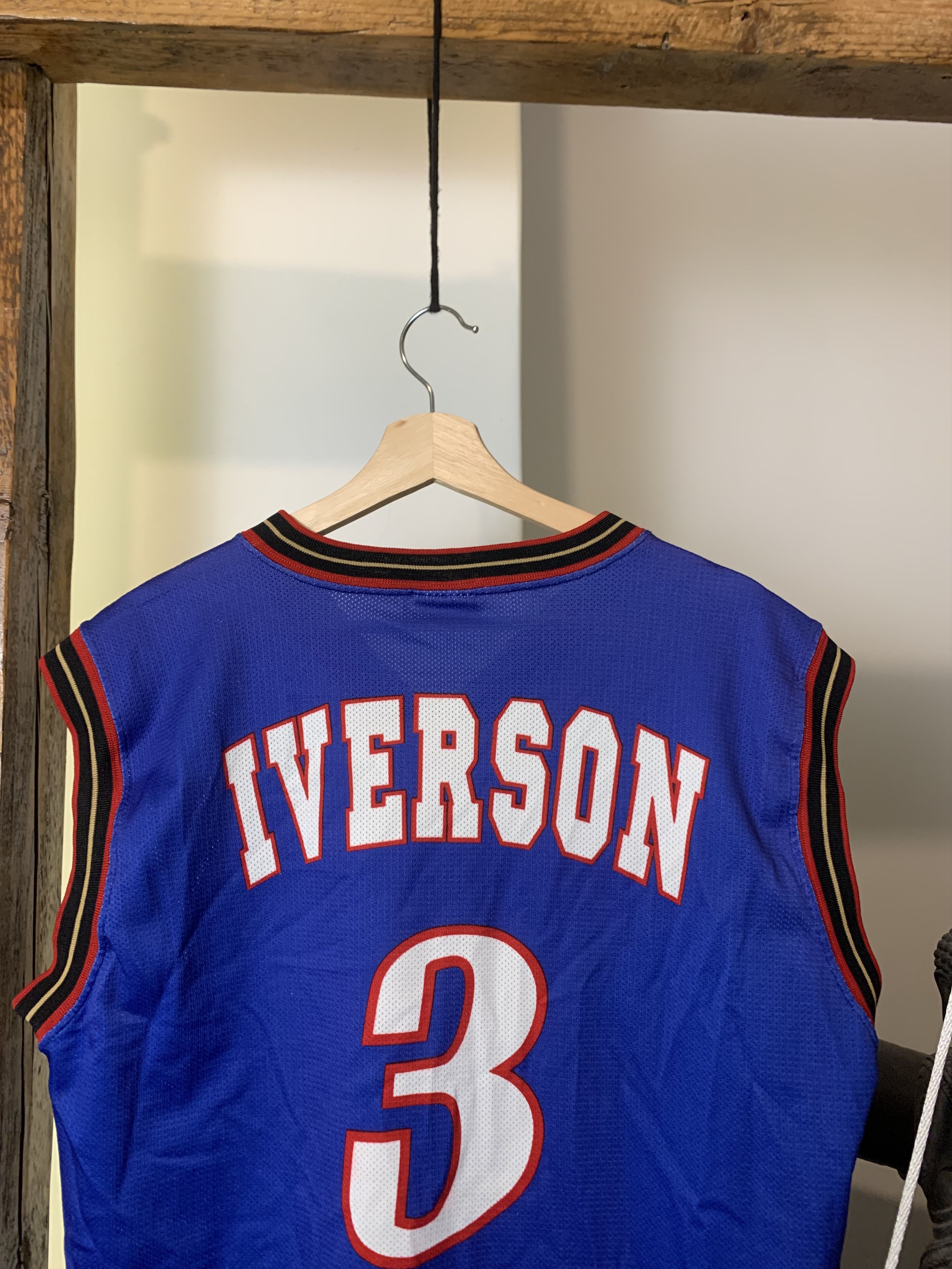 Champion × NBA × Vintage 90s Allen Iverson Philadelphia 76ers Champion Jersey Size US XL / EU 56 / 4 - 6 Thumbnail
