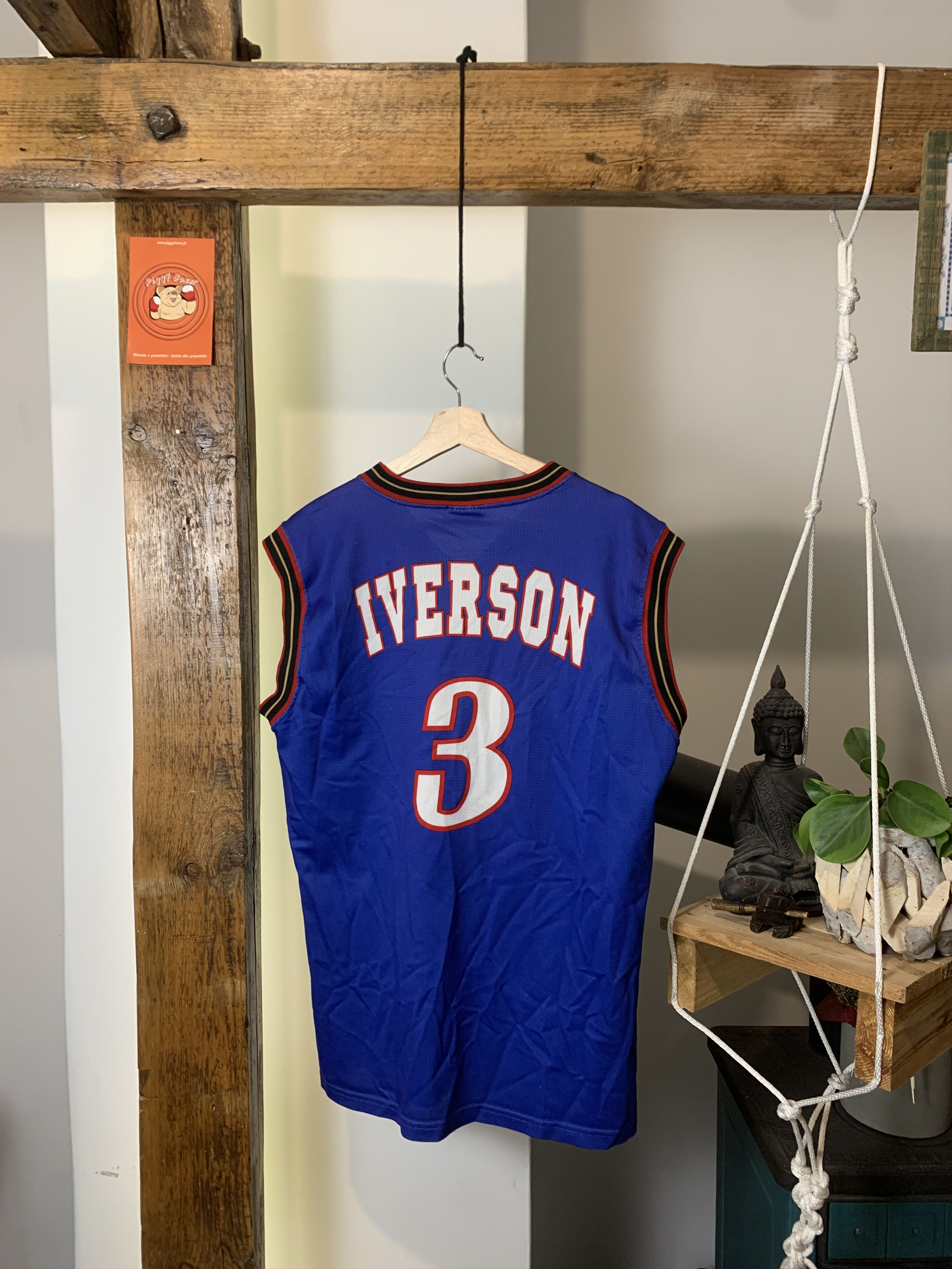 Champion × NBA × Vintage 90s Allen Iverson Philadelphia 76ers Champion Jersey Size US XL / EU 56 / 4 - 2 Thumbnail
