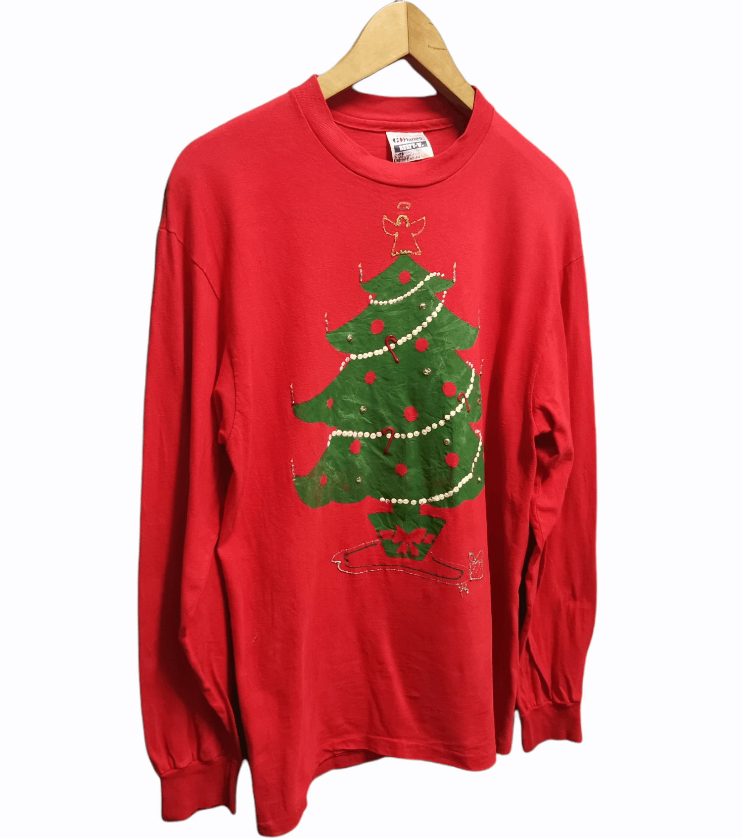 Hanes × Vintage Vintage Christmas Tree Long Sleeves Tees Size US L / EU 52-54 / 3 - 3 Thumbnail