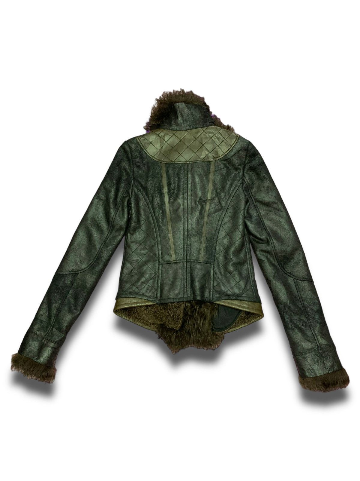 Beauty Beast Archival Fur Suede Bikers Winter Petite Jacket Size XS / US 0-2 / IT 36-38 - 4 Thumbnail