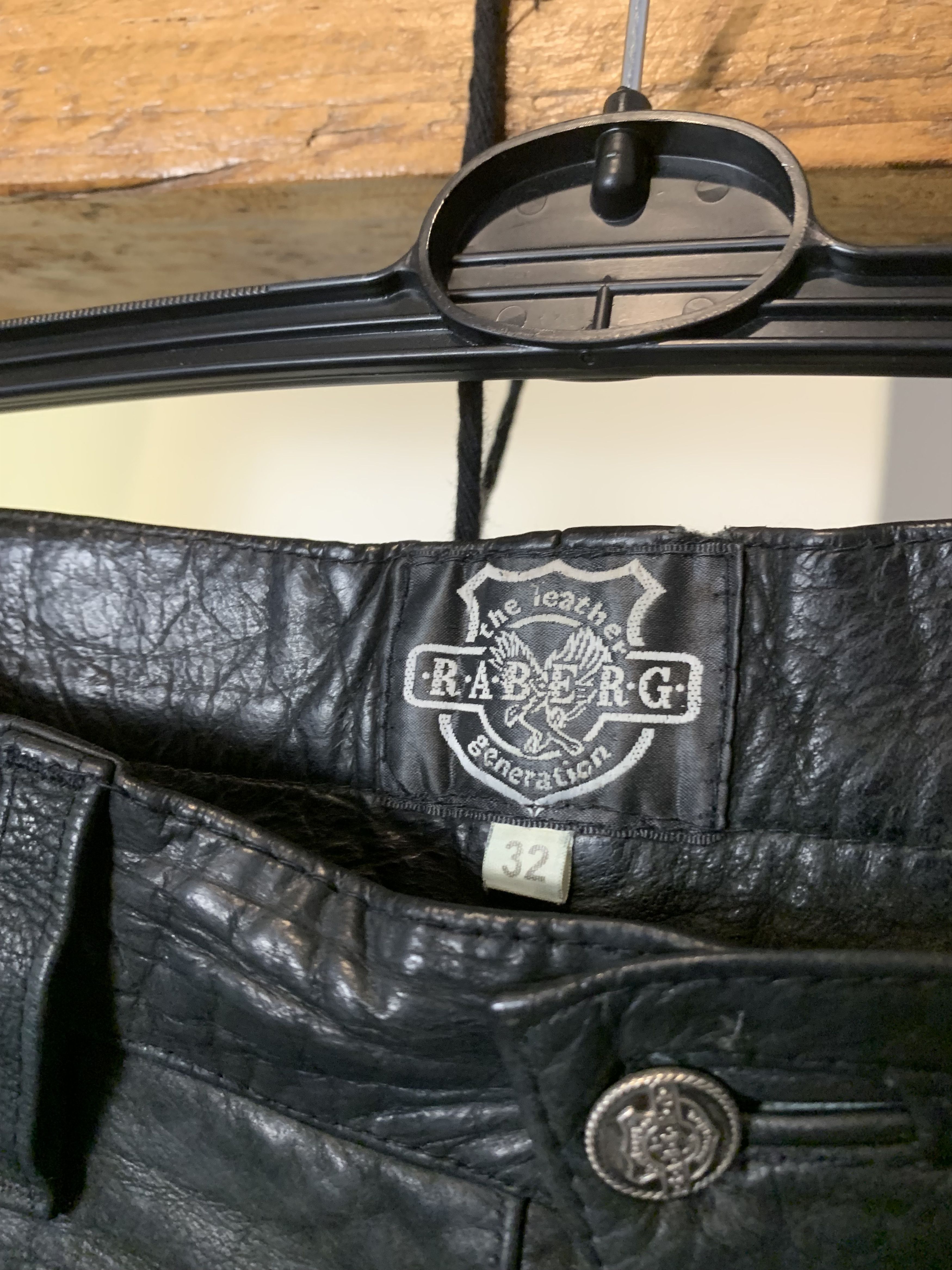 Genuine Leather × Vintage 90s Black Real Leather Bike Pants Size US 32 / EU 48 - 4 Thumbnail