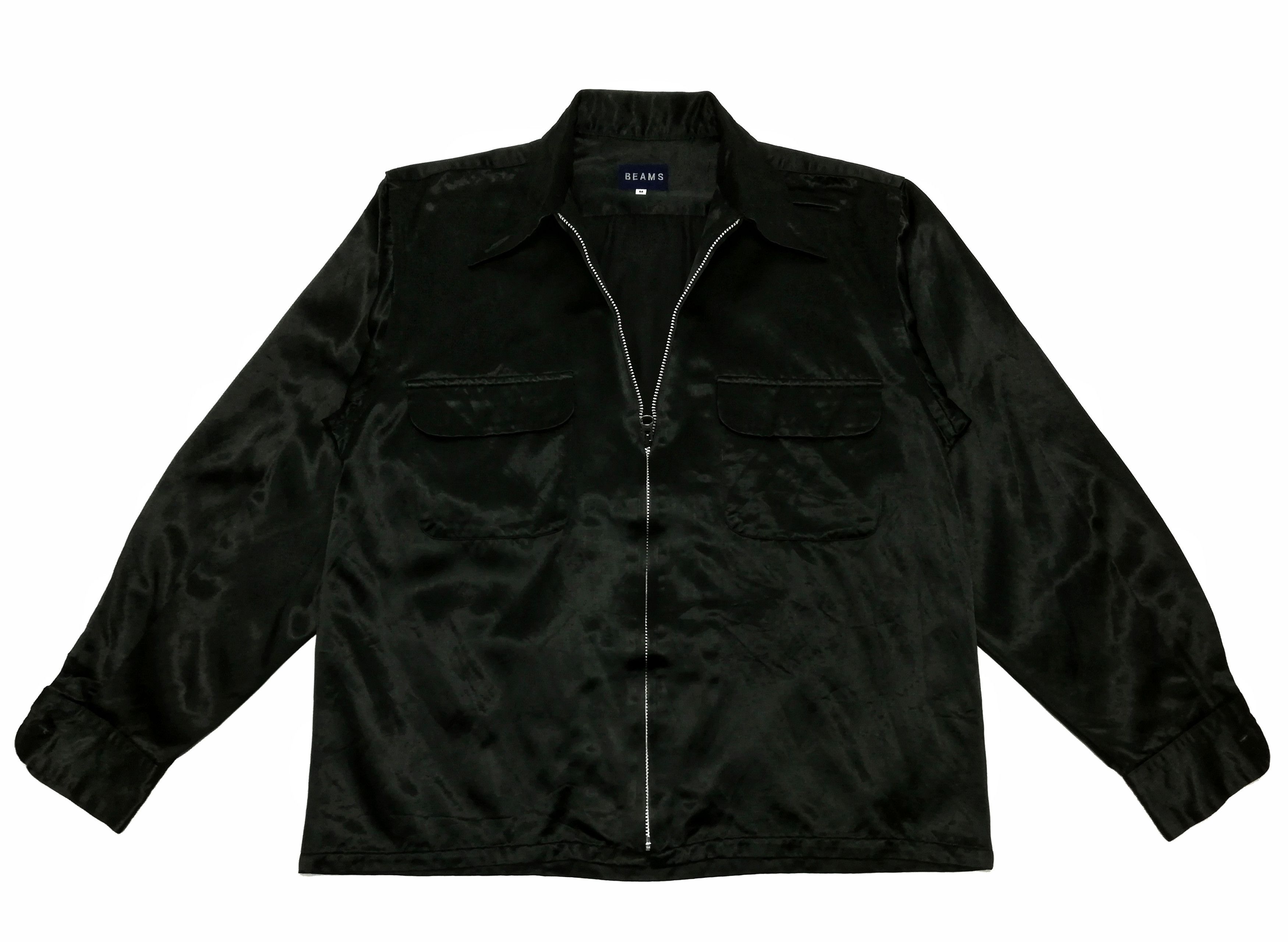 Beams Plus × Japanese Brand 🔥GRAIL Rare Beams Shining Acetate / Cotton Zipper Jackets Size US S / EU 44-46 / 1 - 1 Thumbnail