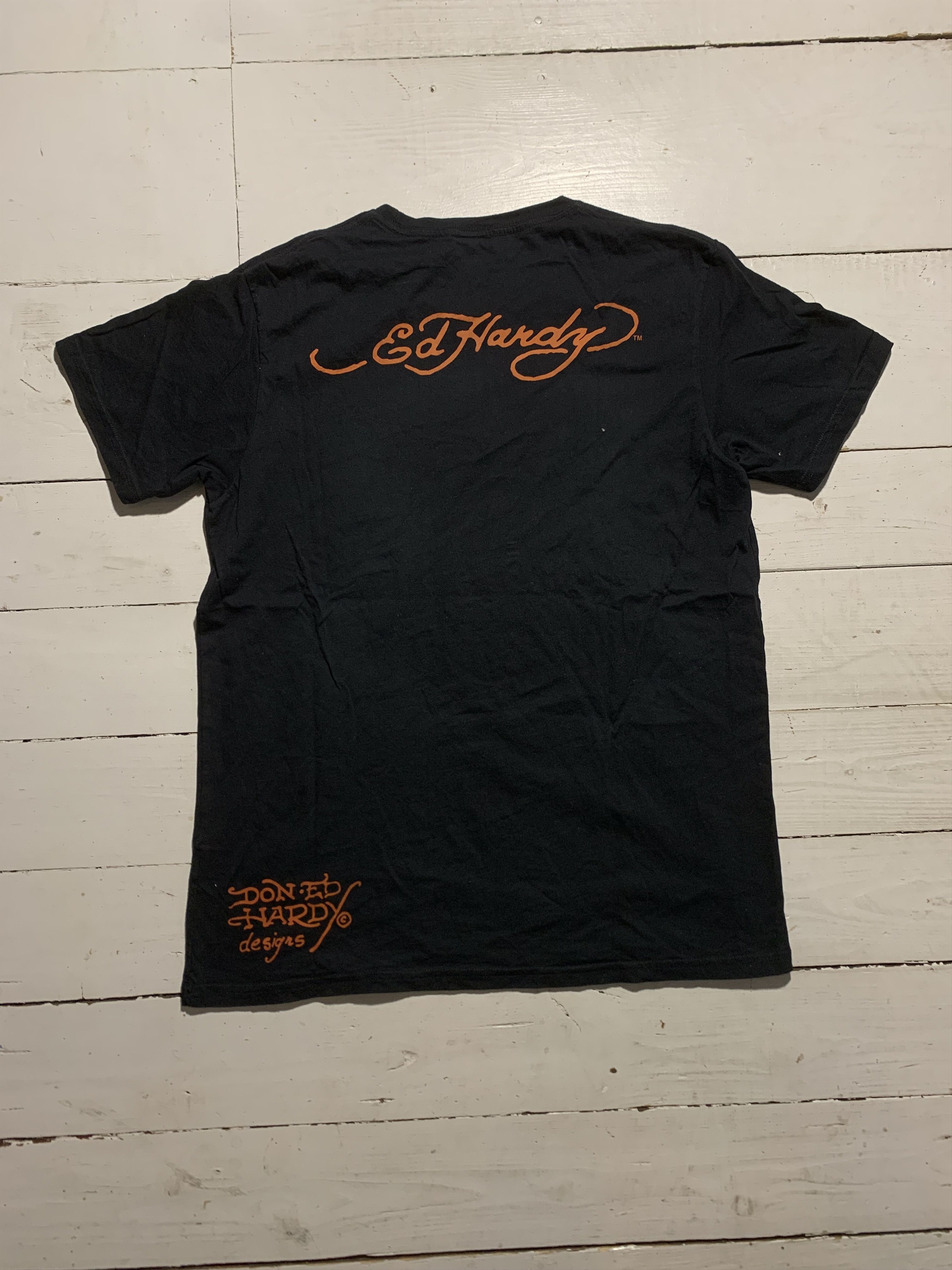 Christian Audigier × Ed Hardy × Vintage Ed hardy Skull Tough Overprint T shirt Size US L / EU 52-54 / 3 - 2 Thumbnail