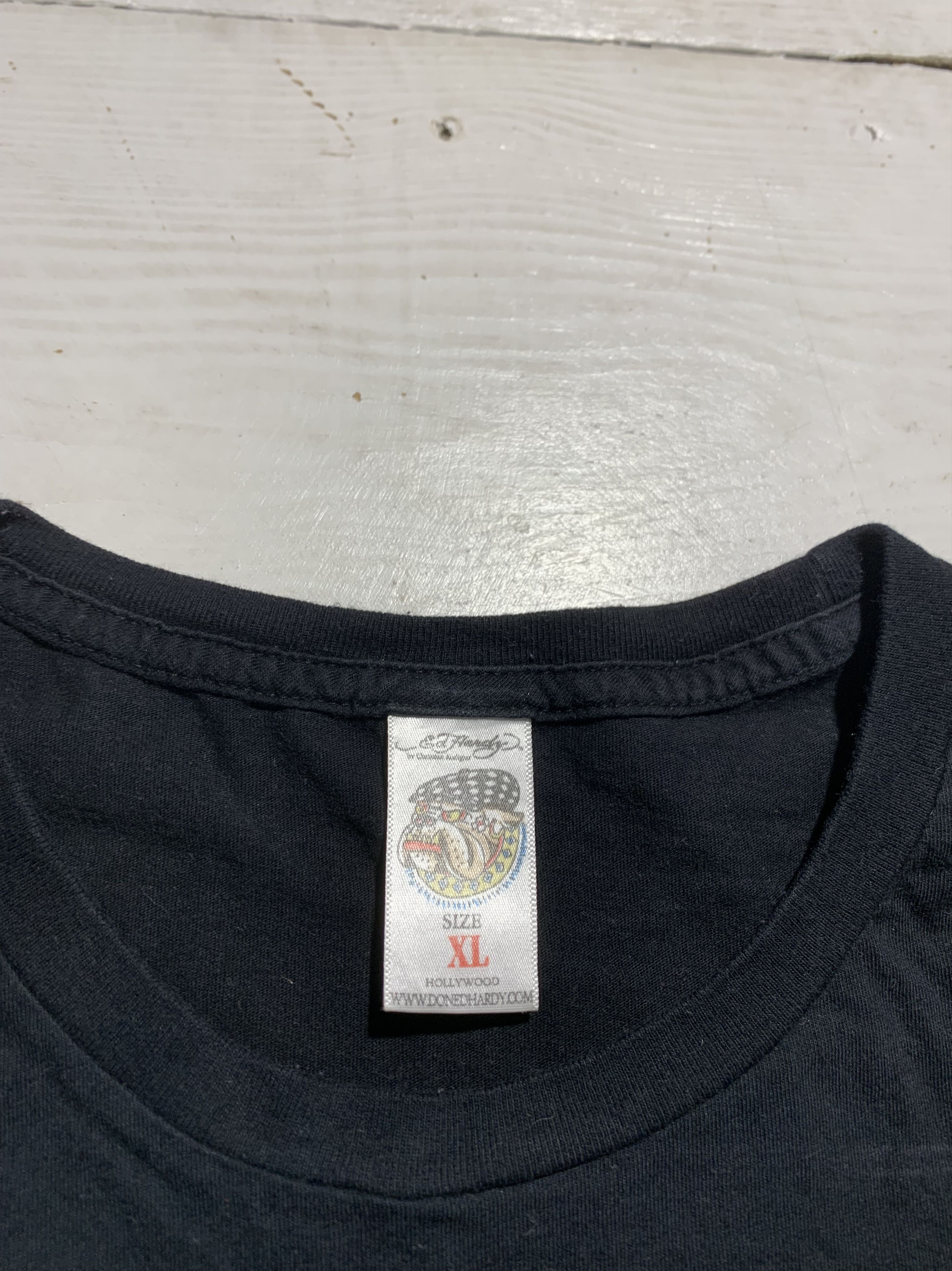 Christian Audigier × Ed Hardy × Vintage Ed hardy Skull Tough Overprint T shirt Size US L / EU 52-54 / 3 - 5 Thumbnail