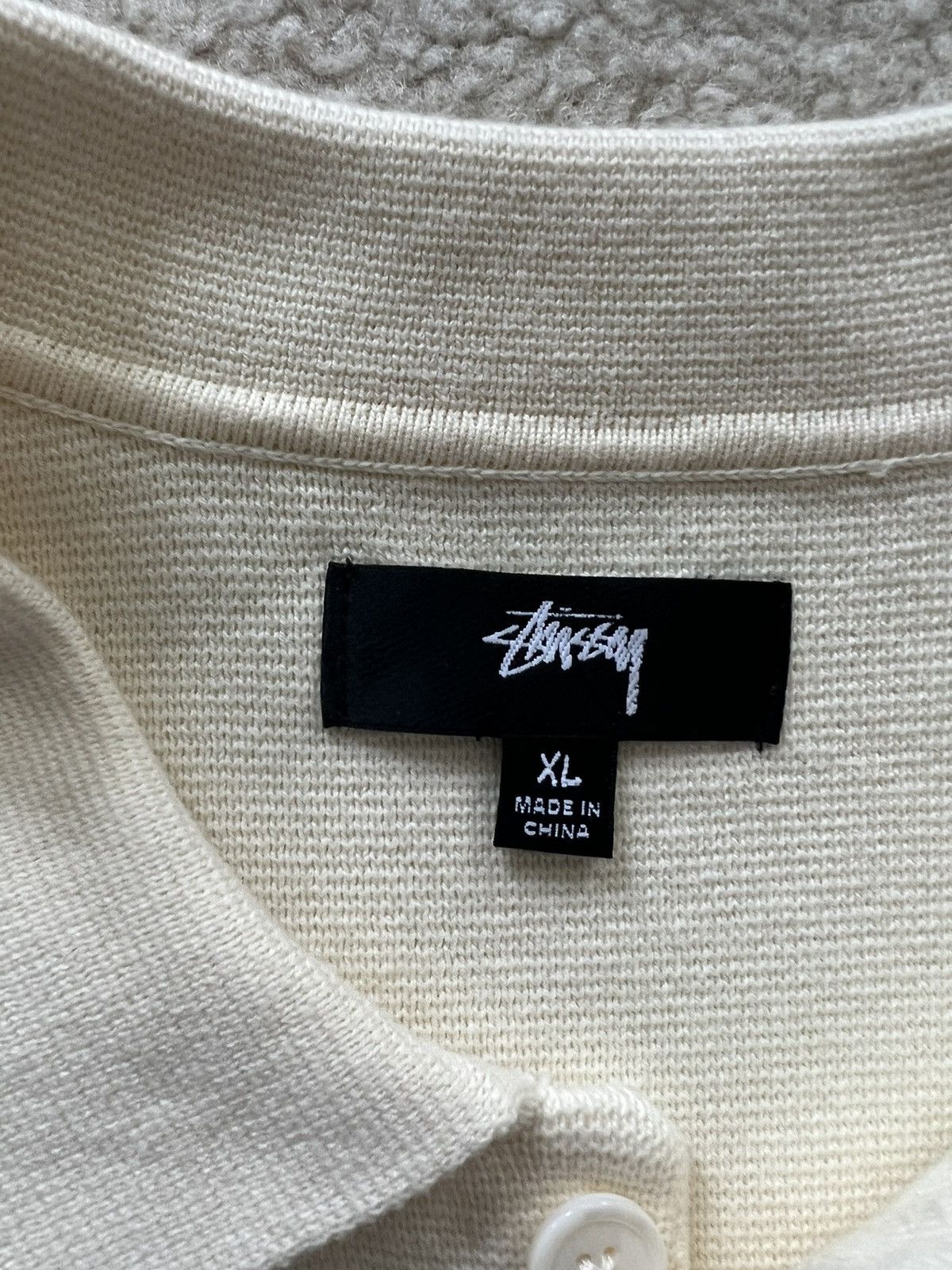 Stussy STUSSY PERFORATED SWIRL KNIT SHIRT (WHITE/OFF WHITE) Size US XL / EU 56 / 4 - 3 Thumbnail