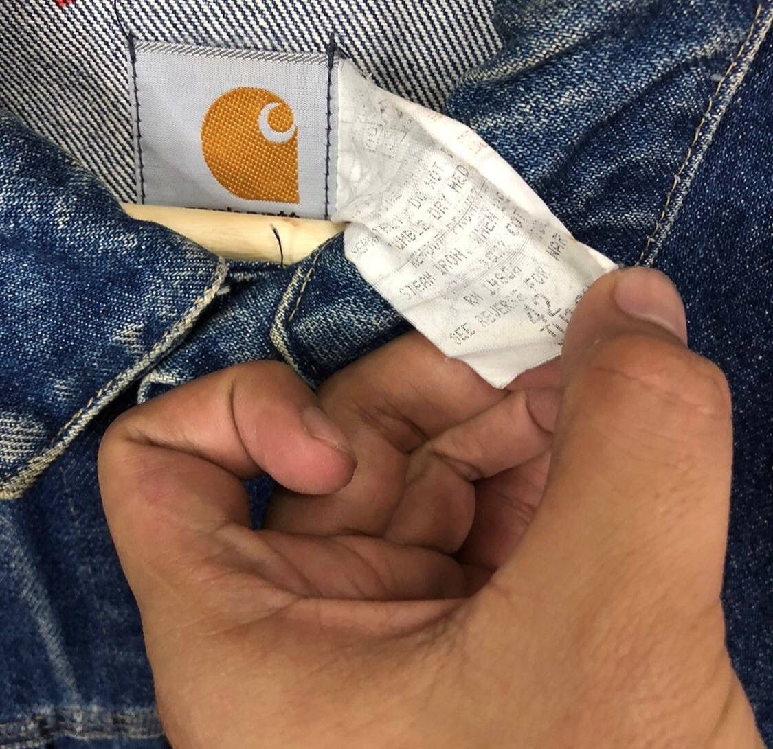Carhartt RARE!! Vintage Carhatt Trucker Denim Jacket Hot Design Size US L / EU 52-54 / 3 - 11 Thumbnail