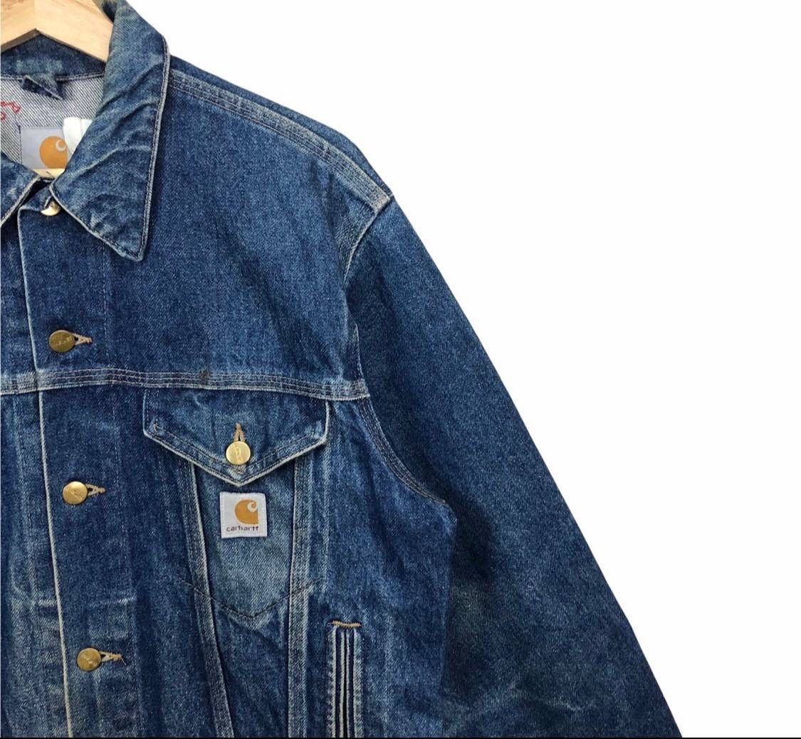 Carhartt RARE!! Vintage Carhatt Trucker Denim Jacket Hot Design Size US L / EU 52-54 / 3 - 3 Thumbnail