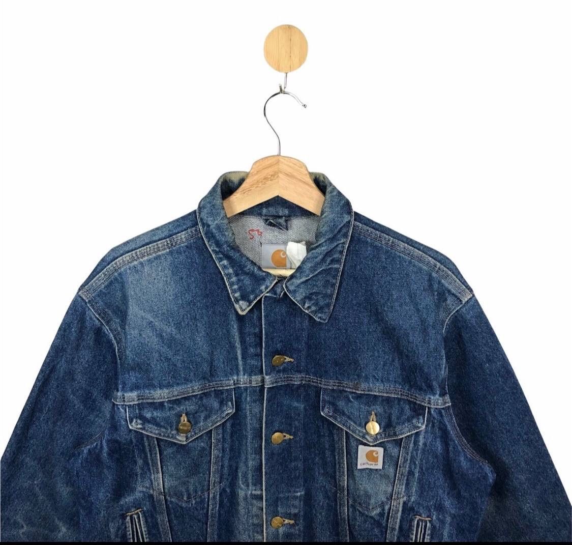 Carhartt RARE!! Vintage Carhatt Trucker Denim Jacket Hot Design Size US L / EU 52-54 / 3 - 2 Thumbnail